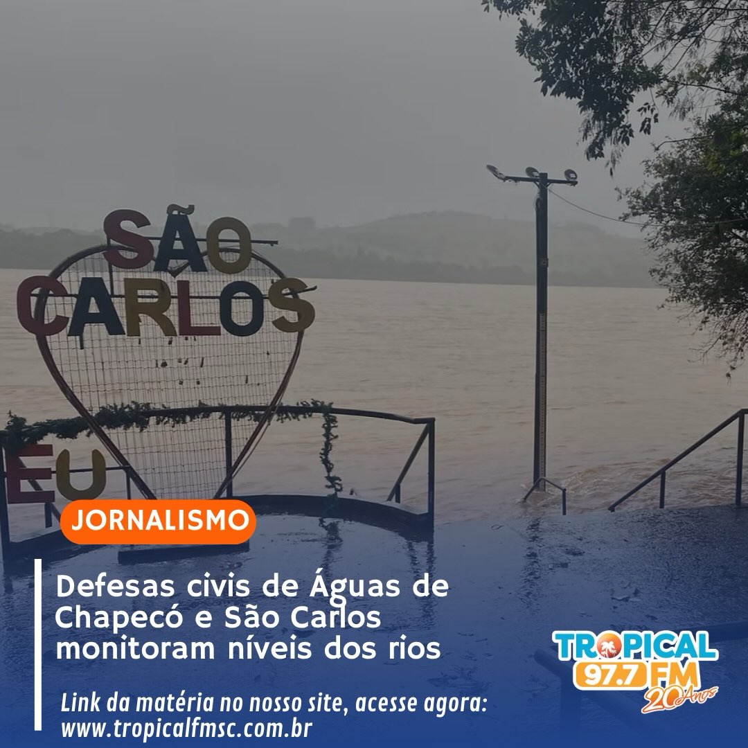 A Defesa Civil de São Carlos monitora desde a manhã de quarta-feira (30) a elevação do nível do Rio Uruguai, na região de Balneário de Pratas. O rio chegou a cerca de 5 metros acima do nível normal, após o aumento da vazão na Foz do Chapecó. O cenário é de atenção, mas, até o momento, nenhuma moradia foi atingida e a tendência é de estabilidade nas próximas horas.
Em Águas de Chapecó, a Defesa Civil também intensificou o monitoramento de rios, riachos e estradas. Houve inundação em um trecho da estrada rural na Linha do Salto. O Rio Chapecó chegou a 6 metros acima do nível normal nesta quinta-feira (1º), mas a perspectiva também é de estabilização.
As equipes seguem percorrendo áreas consideradas de maior risco e acompanham a situação. Em caso de mudanças no cenário, novos comunicados e orientações serão divulgados.