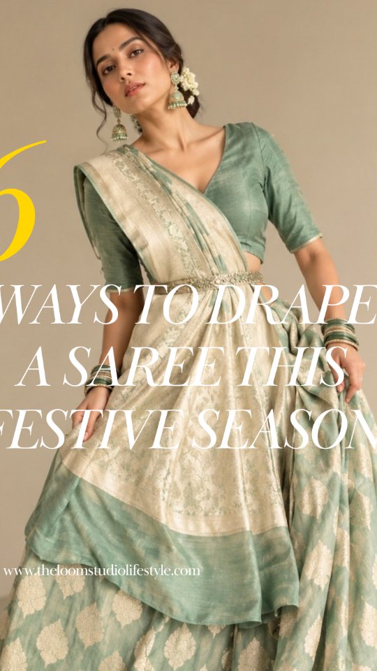 6 Classic Saree Drapes that's trending this Festive Season ✨
.
.
Which one would you choose for your festive look? Save this inspo for later 🤍
Explore our Utsav Collection live now!
( Saree Draping, Saree Styles, Saree Inspiration, Festive Fashion, Saree Love, Trending Styles, Explore, The Loom Studio)
#fyp #reelsvideo #sareedraping♥️ #ᴛʀᴇɴᴅɪɴɢɴᴏᴡ #festivelook
