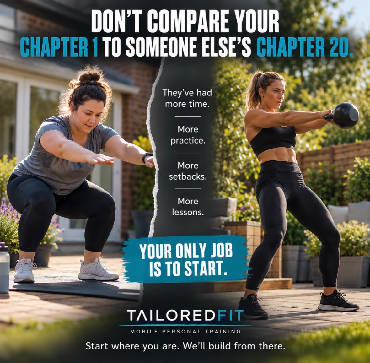 You’re not behind. You’re just getting started.
Focus on your journey. Build from there.
#tailoredfit #progress #fitnessjourney #telford #mobilepersonaltrainer