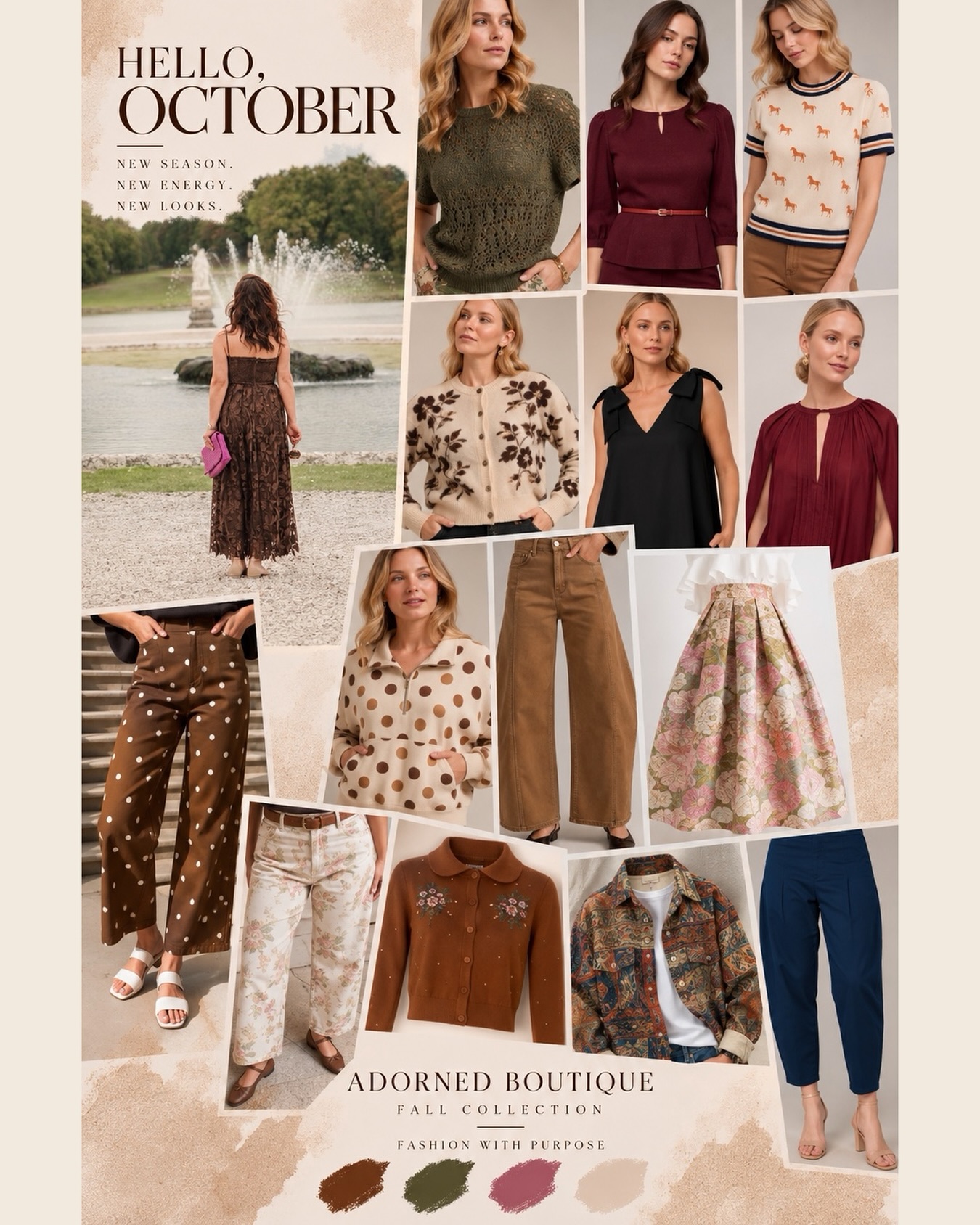Welcome Fall. Welcome October.
Welcome to a new chapter at Adorned Boutique. ✨
Here’s a little glimpse of our Fall Collection…
Which look feels most like you? 🤎