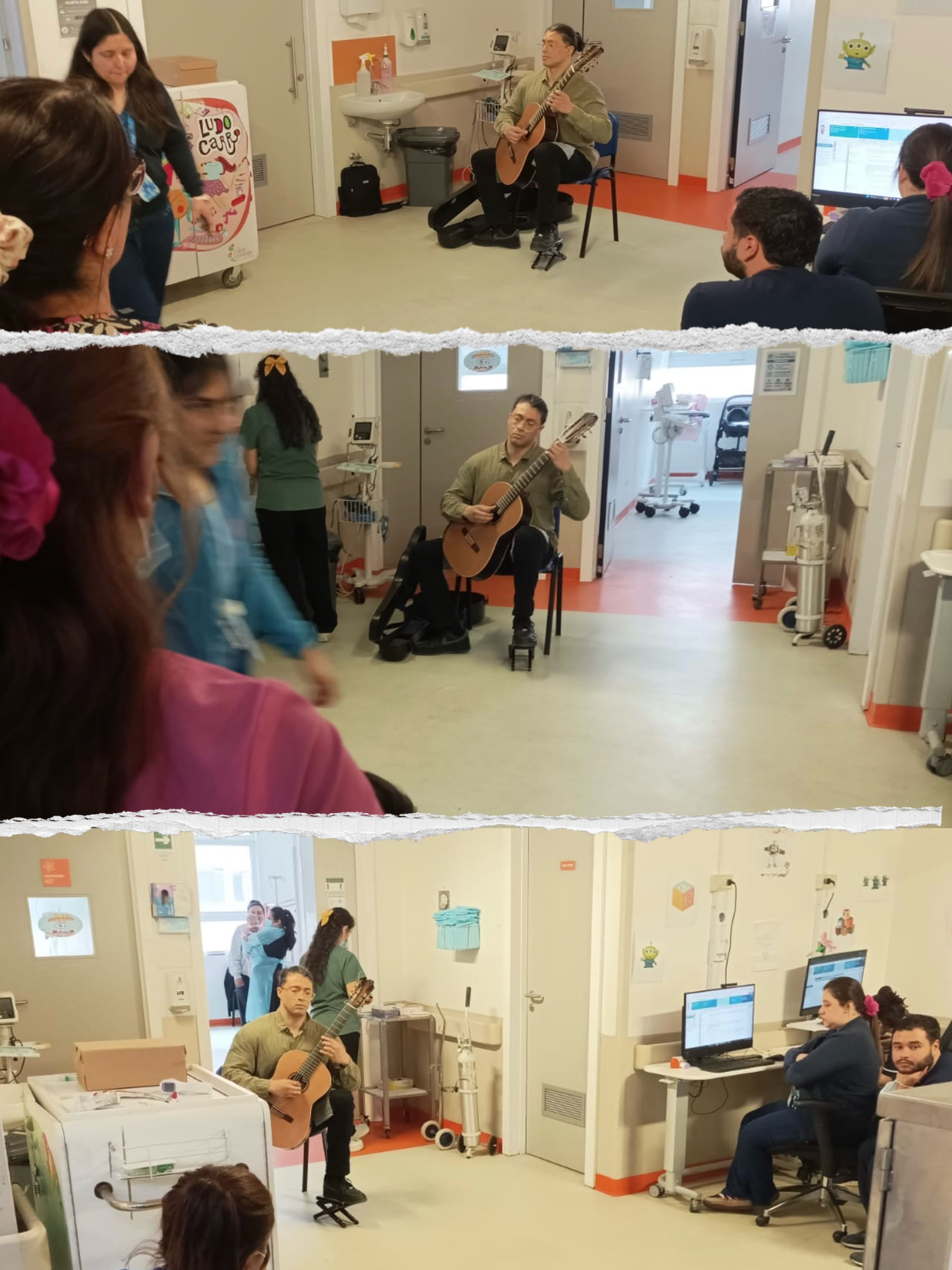 Esta semana volvimos a compartir con @fundacionguitarraviva un nuevo encuentro en HMQ hospitalización médico quirúrgico del @hospitalegc
Estamos implementando un piloto para acompañar a los niños, niñas, familias y el equipo del hospital, durante su estadía hospitalaria.
Agradecemos a @ricardogui_tar por traernos lindas interpretaciones en guitarra, además de toda la dedicación y cariño.
Gracias también al Instituto de música de la Universidad Alberto Hurtado @institutodemusicauah por también ser parte de este proyecto.
