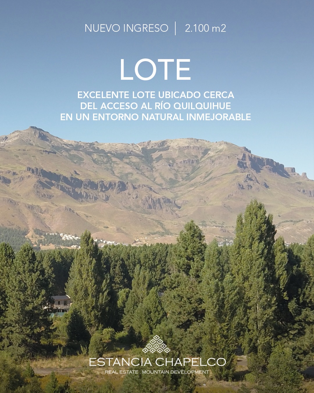 Nuevo ingreso, nueva oportunidad para invertir y proyectar en Chapelco Golf & Resort.
▫️ Excelente lote, un polígono rectangular de dimensiones ideales y sobre un terreno de semi planicie rodeado de bosques.
▫️ El camino que lleva a este predio es directo sin perder privacidad.
▫️ Muy cerca del acceso al Río Quilquihue, en un entorno natural inmejorable.
▫️ Superficie: 2100 m2
📩 Consultanos para más información: info@estanciachapelco.com.ar
Estancia Chapelco, empresa desarrolladora y comercializadora de Chapelco Golf & Resort.
#estanciachapelco #loteenventa #patagoniabienesraices #sanmartindelosandes #chapelcogolfresort