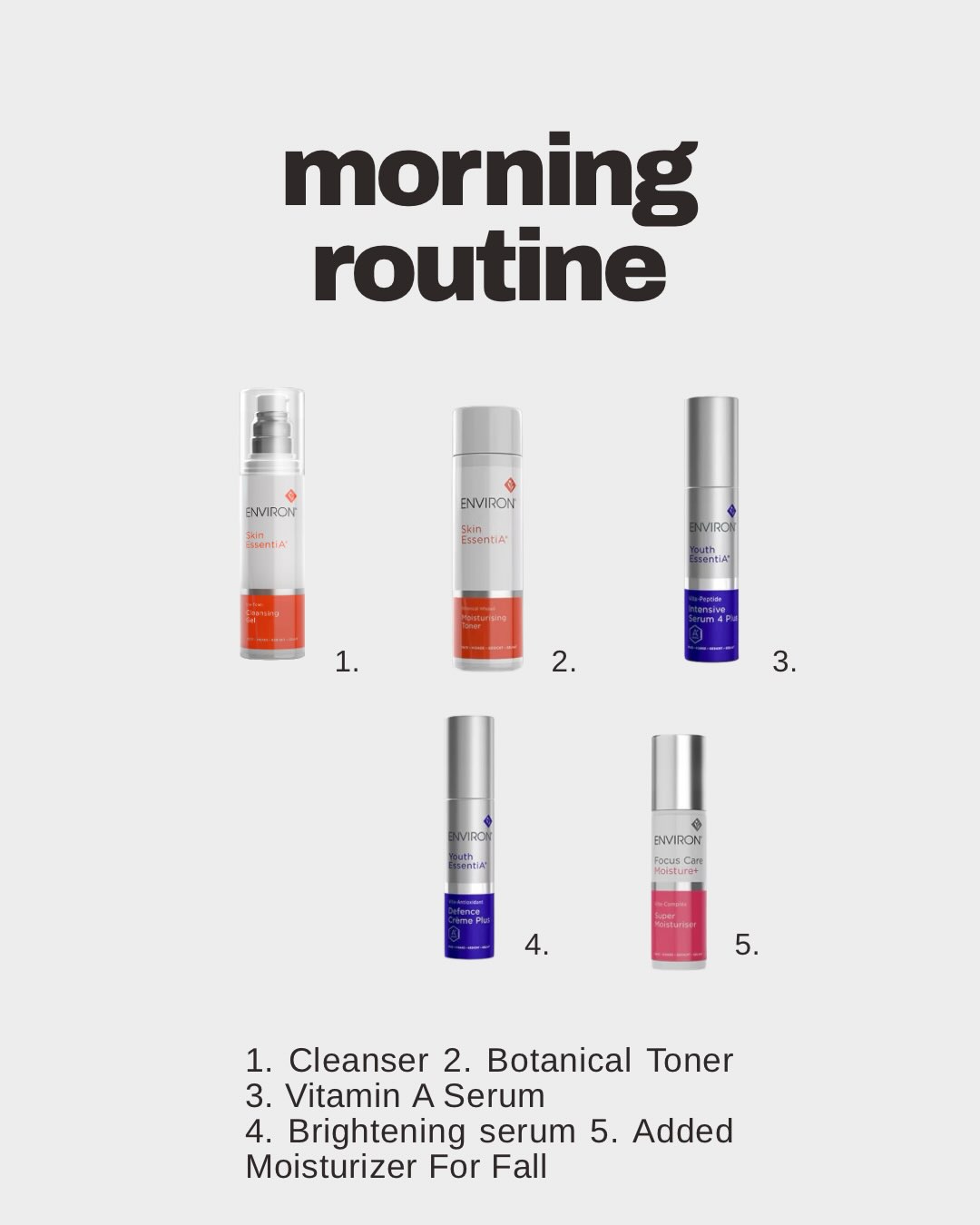 Your skin can need a little reset in the fall.
Dullness, uneven skin tone, and clogged pores are all things I commonly see this time of year and sometimes your skin just needs the right active ingredients, not more products.
One of the reasons I love Environ is their focus on
high quality active ingredients paired with naturally derived ingredients,
while taking a more thoughtful approach to preservatives and unnecessary formulation ingredients.
Because of this formulation philosophy, we dropship every Environ order directly to you rather than keeping large amounts of product sitting on our shelves. It helps us get your products to you fresh and ready to use.
✨ Our Anniversary Sale is happening now!
Enjoy 20% off all Environ products through October 7th.
Go to bio; click on the website -> store
Not sure what your skin needs this fall? You’re always welcome to reach out and schedule an aesthetic consultation. We can look at your skin, talk through your goals, and create a routine that actually makes sense for you.
Tips: 1. The Vitamin A serum is one of the few retinoids safe to use when pregnant. 2. Add #5 in the morning routine after you apply concealer (adds a hydrating look EVERY TIME). 3. BE CONSISTENT
#elmhurstil #integrativedermatology #functionalmedicine