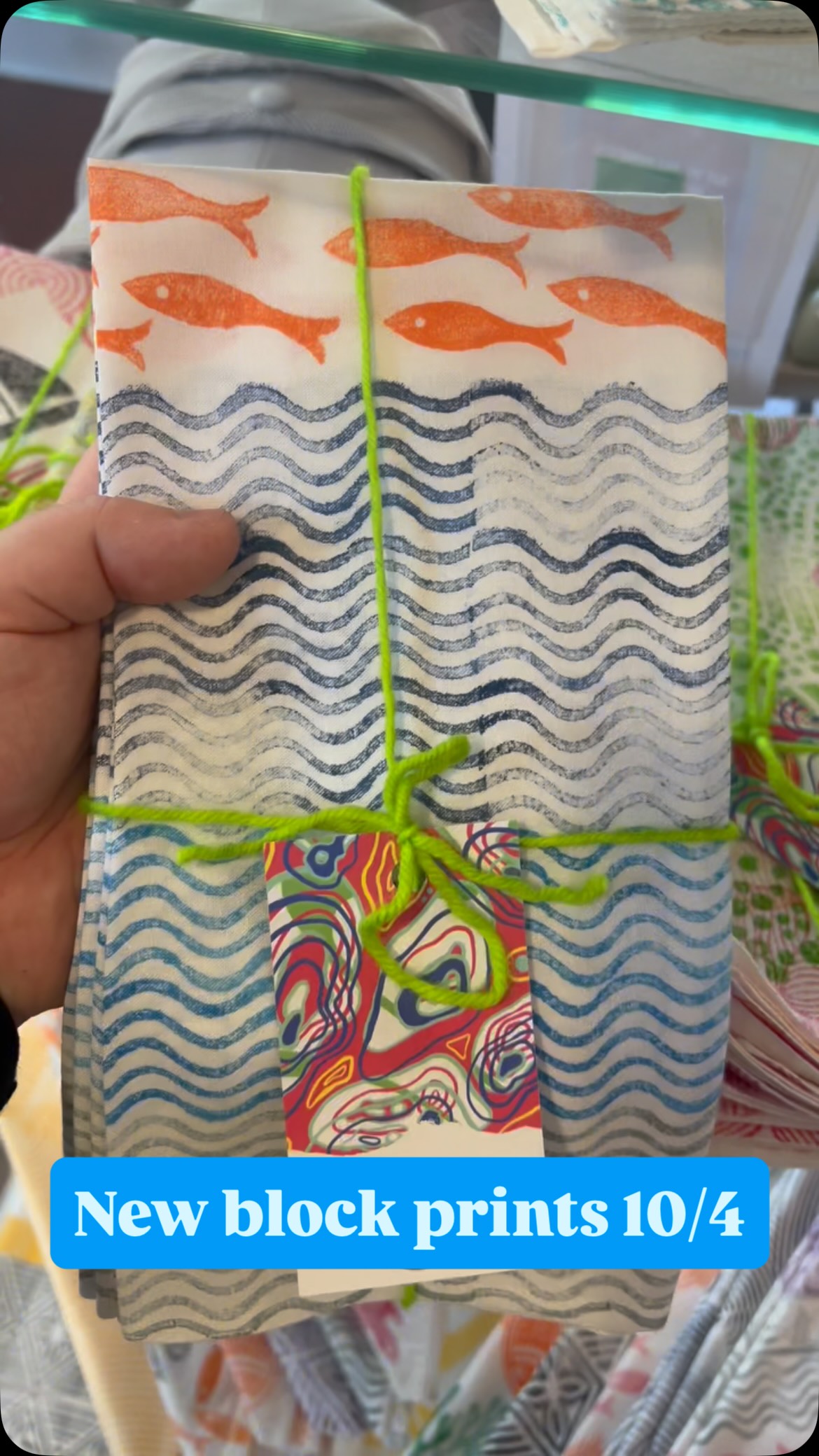 New pattern alert! If you’ve been on the tinned fish craze this week might be for you. Take a look at the new napkins, towels, and scarves that I freshly finished today.
Comment or DM to claim, or stop in at @pointroberts_makersguild next weekend.
ICYMI: My Dahlia preorder is open for just 4 more days! Don’t miss this chance to get this limited run design for the flower lovers in your life.