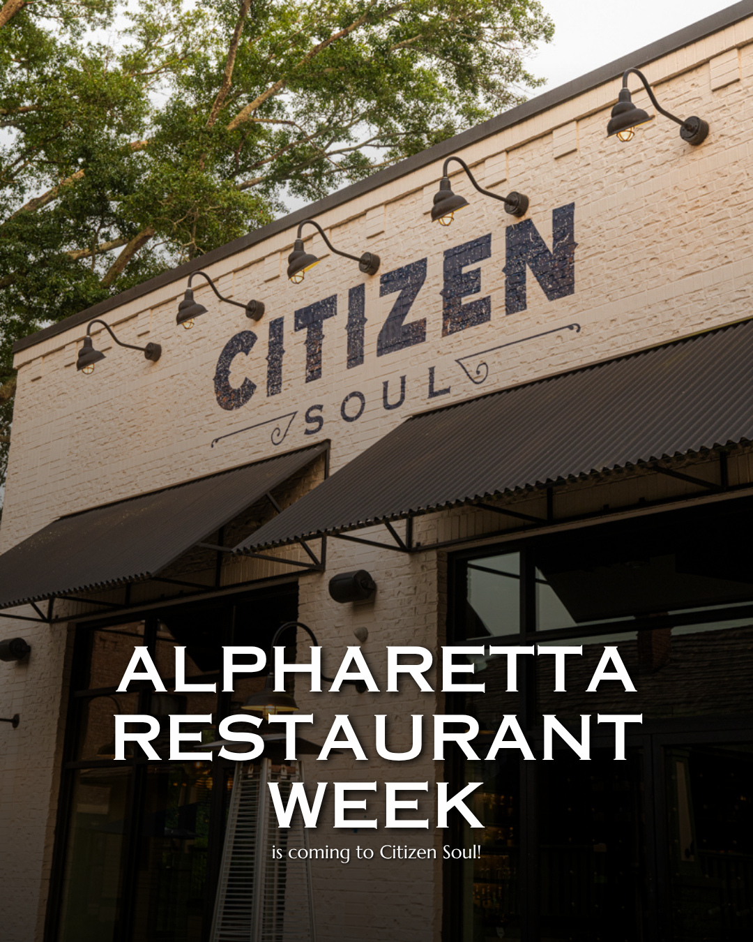 Alpharetta Restaurant Week is coming to Citizen Soul! ✨
Join us October 10–17 for our ARW $50 Dinner Menu, featuring a curated three-course experience with Citizen Soul favorites like Pimento Cheese Fritters, Short Rib Piquillo Peppers, Baby Kale Salad, Black Garlic Shrimp, Gluten-Free Fried Chicken, Spiced Duck Confit, and more.
Available for a limited time during Alpharetta Restaurant Week.
Make your plans and reserve your table now!