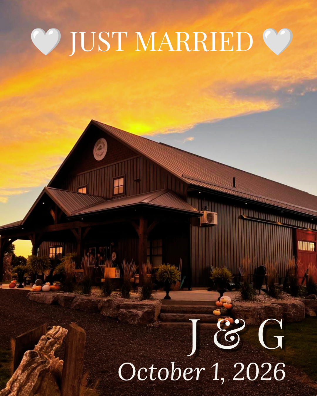ust Married 🤍
Congratulations to J & G, who celebrated their beautiful Thursday wedding at Barn Swallow Fields on October 1, 2026.
Their guests began the afternoon with BBQ Burnt End Tacos, Fried Spring Rolls and Vegetable Gyoza before gathering for a three-course plated dinner.
The menu featured Greens First Salad, Coal-Roasted Chicken with Bourbon Bacon Cream Sauce, Scalloped Potatoes and seasonal vegetables. Red Thai Coconut Curry was served as the plant-based entrée, followed by New York-Style Cheesecake and vegan Carrot Cake.
Thank you, J & G, for trusting Indulge with such an important part of your wedding celebration. We wish you a lifetime of love, laughter and beautiful sunsets together.
#JustMarried #BarnSwallowFields #OntarioWeddings #WeddingCatering #IndulgeCatering