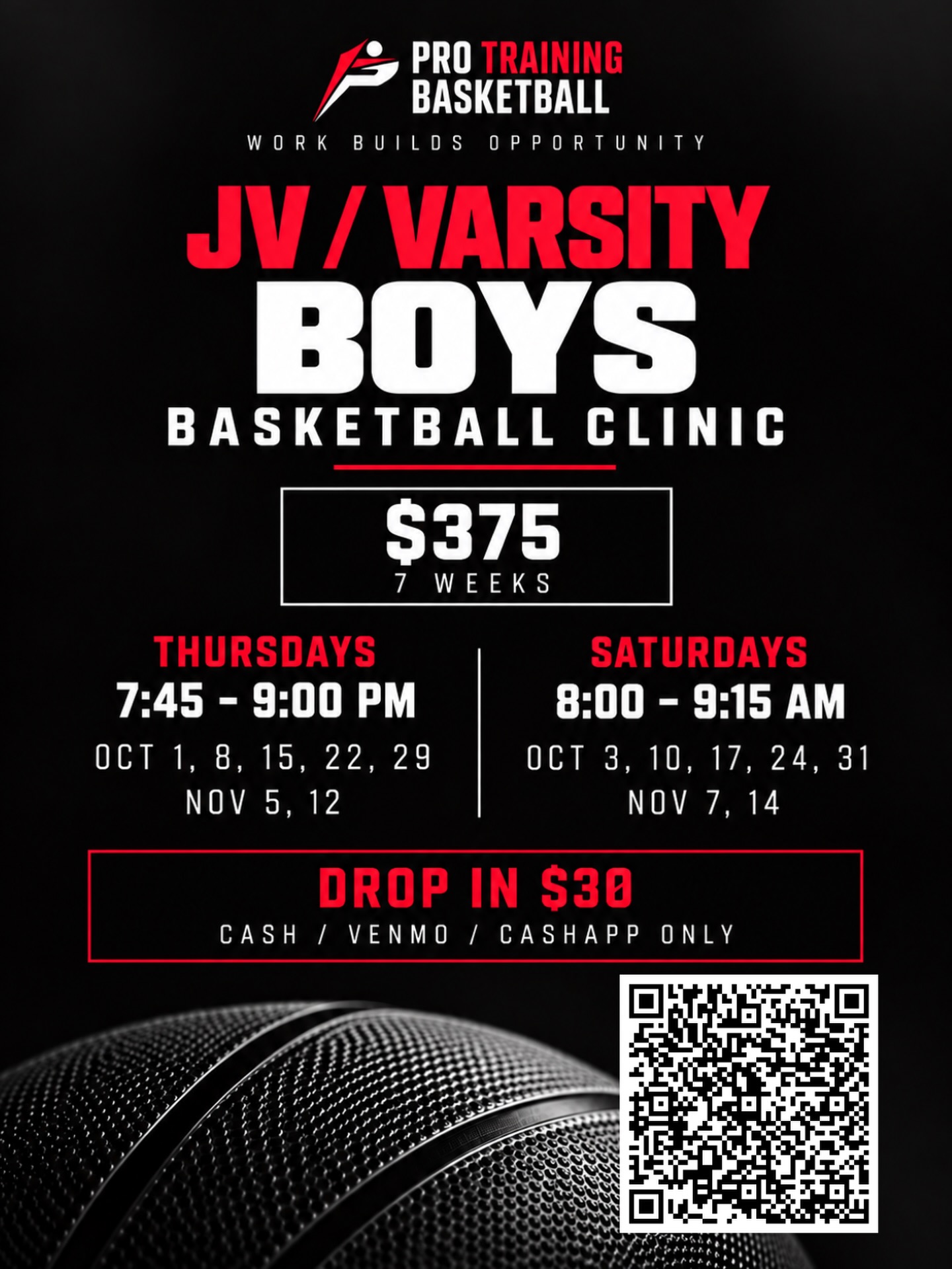 TRYOUTS ARE COMING. WILL YOU BE READY?
Our JV/Varsity Boys Basketball Clinic is built to help athletes sharpen their skills and prepare to compete when the season begins.
Ball handling. Footwork. Finishing. Defense. Decision making. Game situations.
Donāt wait for the season to get ready. Prepare now.
Let us PROfect Your Game!