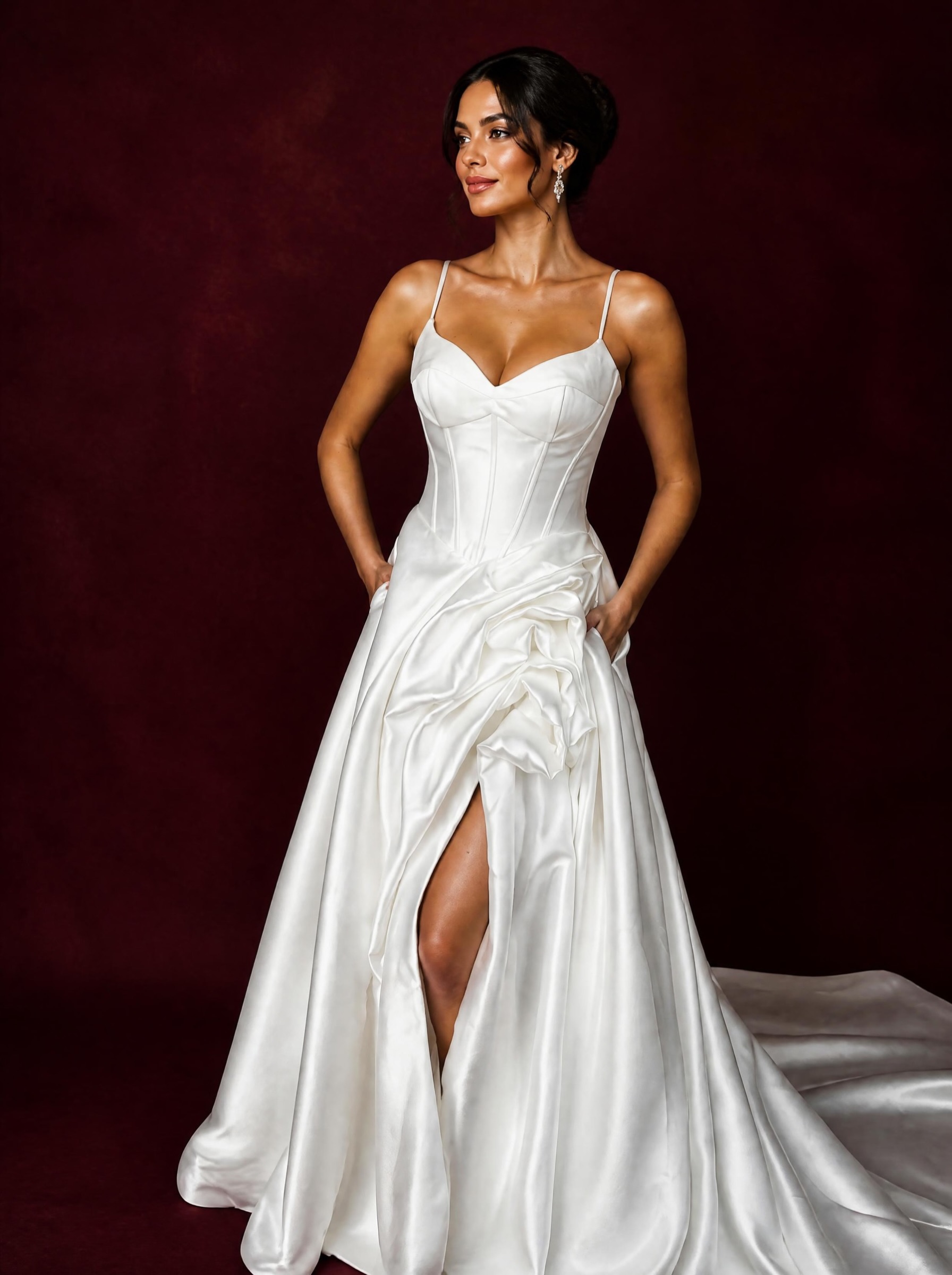 Sculptural and elegance.
Love the ruffle or you can order with it dropped out creating a clean skirt line.
We love the ruffle!
#bridalgowninspiration #weddingdressinspiration #bridetobe #centralcoastbridalstore
