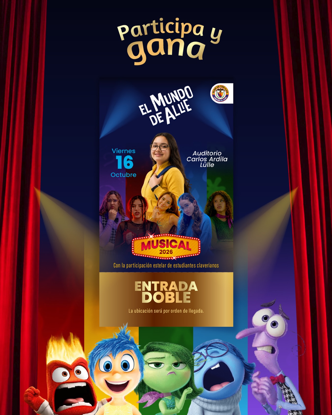 🎭✨ ¿Con quién vivirías la magia de nuestro Musical: El mundo de Allie?
Hay historias que se disfrutan más cuando se comparten. 💙💚
Por eso, queremos invitarte a vivir esta experiencia en compañía de esa persona con quien sabes que disfrutarás cada escena, cada canción y cada emoción.
🎟️ ¡Participar por una entrada doble es muy fácil!
1️⃣ Etiqueta en un comentario a las personas con quienes vendrías al Musical.
2️⃣ Tú y las personas etiquetadas deben seguir la cuenta oficial de Instagram del Colegio San Pedro Claver
3️⃣ Cada comentario cuenta como una oportunidad. Entre más comentarios válidos realices, más posibilidades tendrás de ser seleccionado.
✨ Así de fácil: etiqueta, comparte la emoción y cruza los dedos.
📲 El ganador de la entrada doble será anunciado en un LIVE de Instagram.
¿Ya sabes con quién vivirías esta experiencia?
👇 ¡Etiquétalo y participa!
