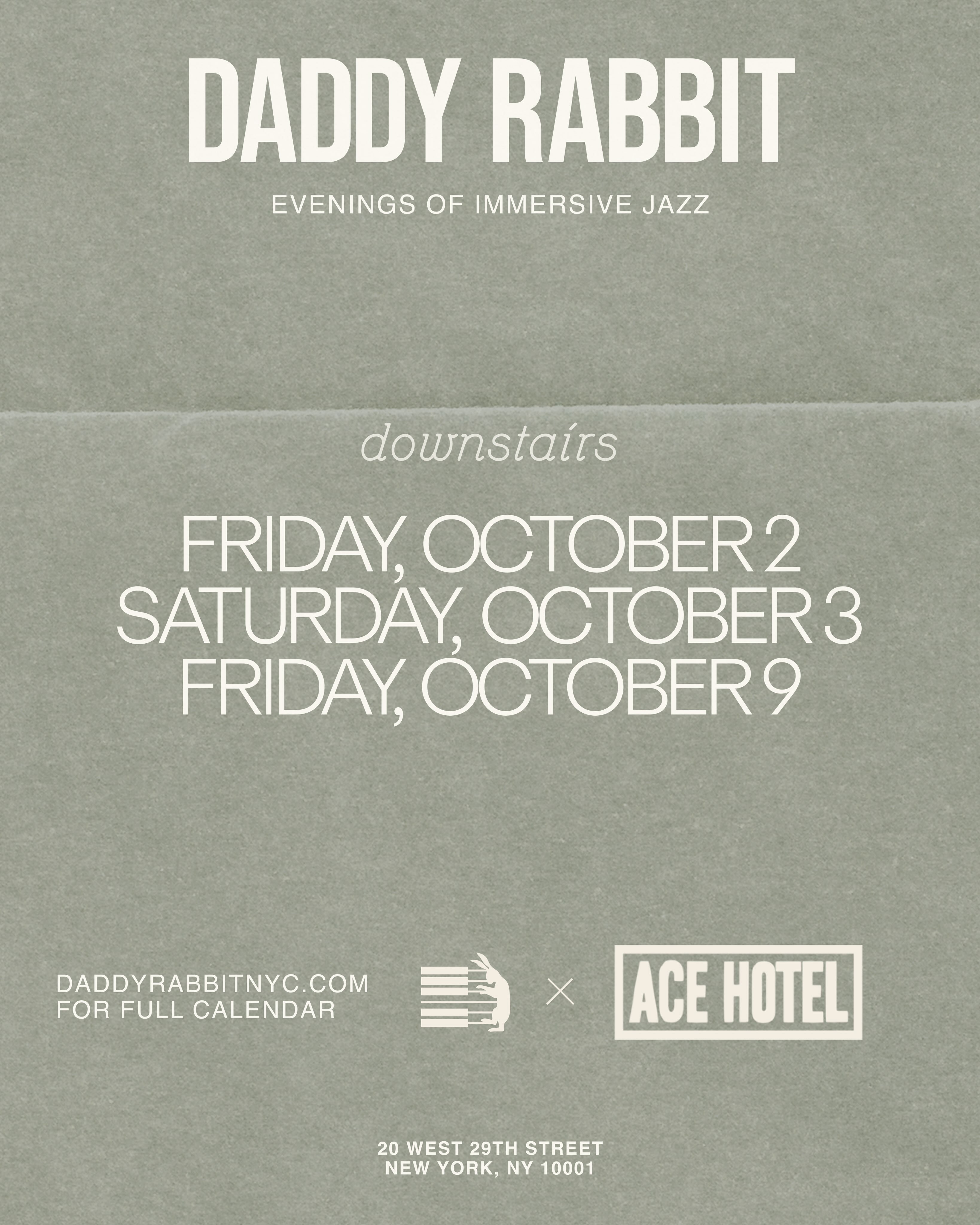 Tomorrow and Saturday @acehotelnewyork
See you there 🎶