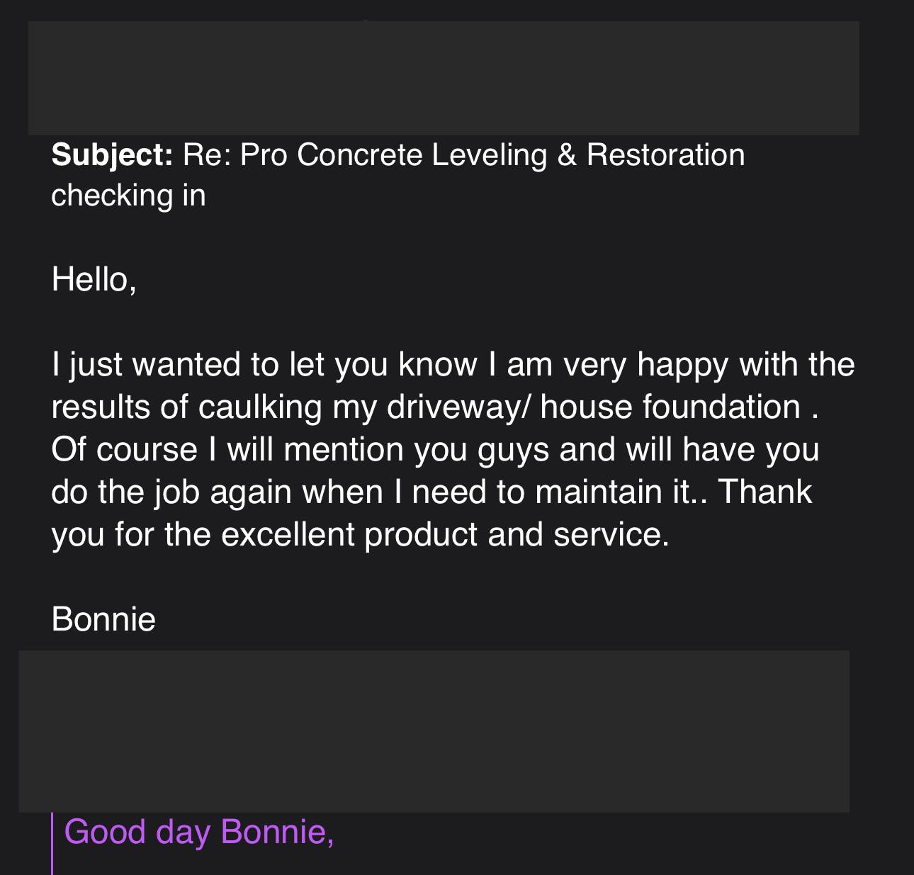 🥰 Glad to hear all is well with your project Bonnie! This is a response from one of our customers from our one-year check-in.
https://www.rfr.bz/i7e02723e
https://www.rfr.bz/i7e02723e