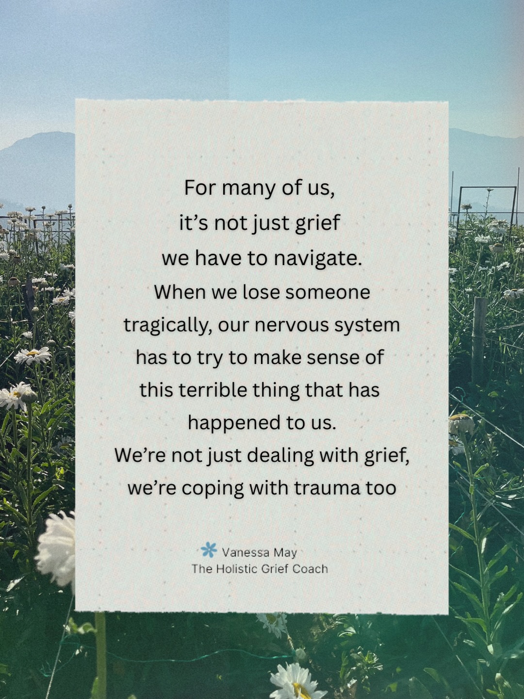 Grief becomes more complicated when the loss was traumatic and the ramifications can last a lot longer than people imagine. We can find ourselves triggered by seemingly ordinary situations or comments long after the ‘traumatic event’. This can take us by surprise and leave us feeling disheartened and alone 🤍
If this post resonates, please share, save, like and follow 🩶
.
#traumaticloss #griefandtrauma #lossofachild #griefsupport