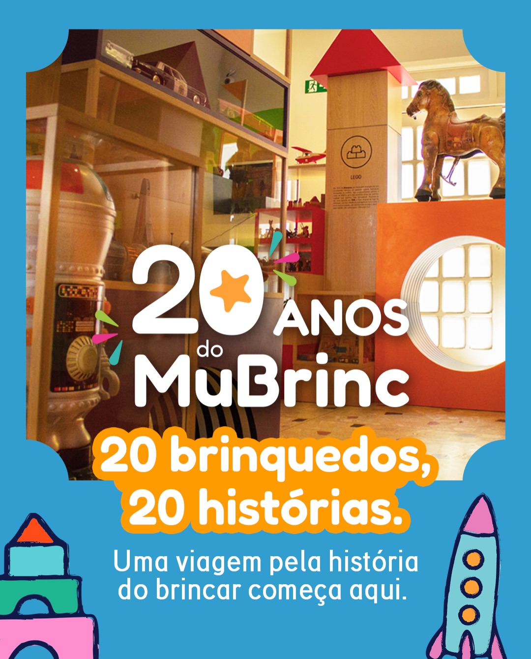 Um brinquedo nunca é só um brinquedo, ele guarda a lembrança de uma infância e revela muito sobre a sua época. 🧸🪀
Em 2026, o Museu dos Brinquedos completa 20 anos e para celebrar, voltamos o nosso olhar para a origem de tudo: os brinquedos, as brincadeiras e as histórias que eles carregam.
Nasce assim a série “20 brinquedos, 20 histórias”. Vamos relembrar peças de diferentes épocas e contamos com vocês para contribuir com o nosso Arquivo da Memória, compartilhando também as suas lembranças!
O Museu dos Brinquedos conta com o patrocínio da Cemig, por meio da Lei Estadual de Incentivo à Cultura de Minas Gerais, e com o patrocínio do Instituto Unimed-BH e do Instituto Marina e Flávio Guimarães - Grupo Bmg, por meio da Lei Federal de Incentivo à Cultura; além das empresas Marcelo Guimarães Advogados e Associados e Decta Contabilidade.
#MuBrinc20Anos #MuseudosBrinquedos #DeBrincadeiraEmBrincadeira #20Brinquedos20Historias #BeloHorizonte @grupobmg.oficial @institutomfg_ @circuitoliberdade @prefeiturabh @culturaeturismomg