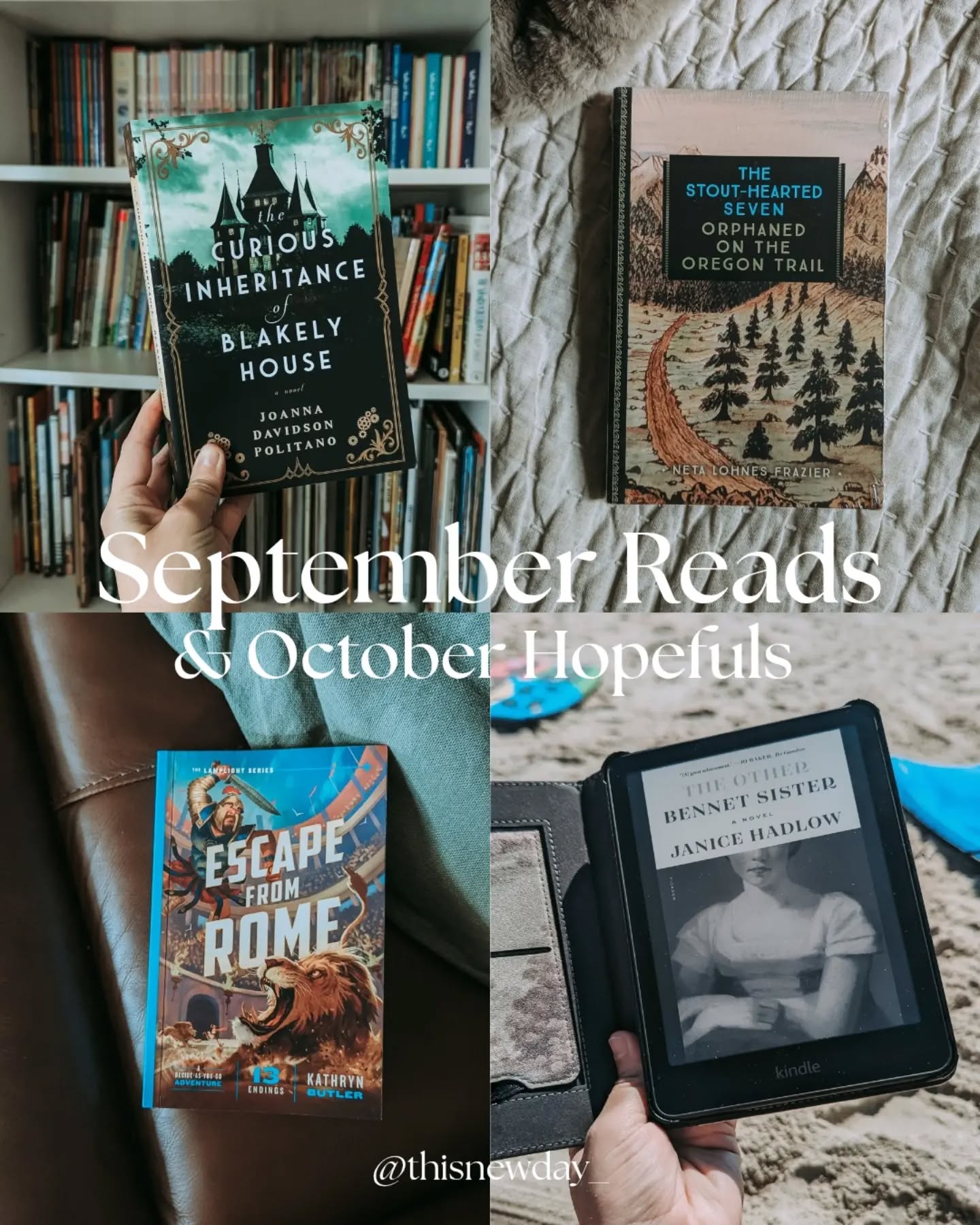 β¨ What I read in September
This was such a fun reading month! I found a few new favorites, re-read one of my favorite Joanna Davidson Politano books, and finished three read alouds with my boys!
ππ½ What was your favorite read in October?
.
.
Book reviews | books for women | Christian fiction | read alouds | clean fiction | historical fiction | September reads | bookstagram | homeschool mom |