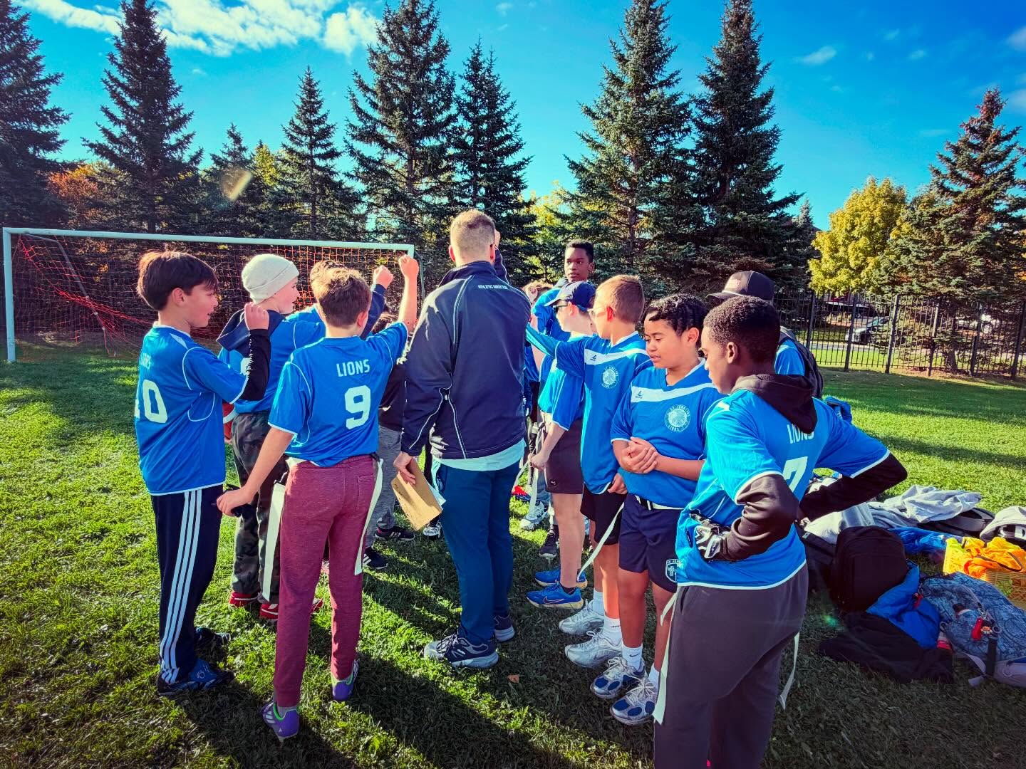 A Lions effort right to the final whistle! 🦁🏈
Our Grade 6–8 Boys Flag Football team competed at the MCSAA Flag Football Tournament on Thursday, October 1. After an opening loss to St. Emile, the boys battled through two incredibly close games against Westgate and IHMS, with both decided on the final play.
Those heartbreaking finishes were tough, but the boys played hard for each other and represented our school with pride. Every game offered something to learn from, and their determination gave us plenty to cheer about!
Shoutouts to our Grade 8 quarterbacks, Nathan R., who threw four touchdowns, and John S., who threw two! A big cheer also goes to our touchdown scorers: Lucas (Grade 8), Gable (Grade 6), Nixen (Grade 8), and Tomisin (Grade 7).
Keep learning, keep growing, and keep that Lions spirit strong. Way to go, Lions!