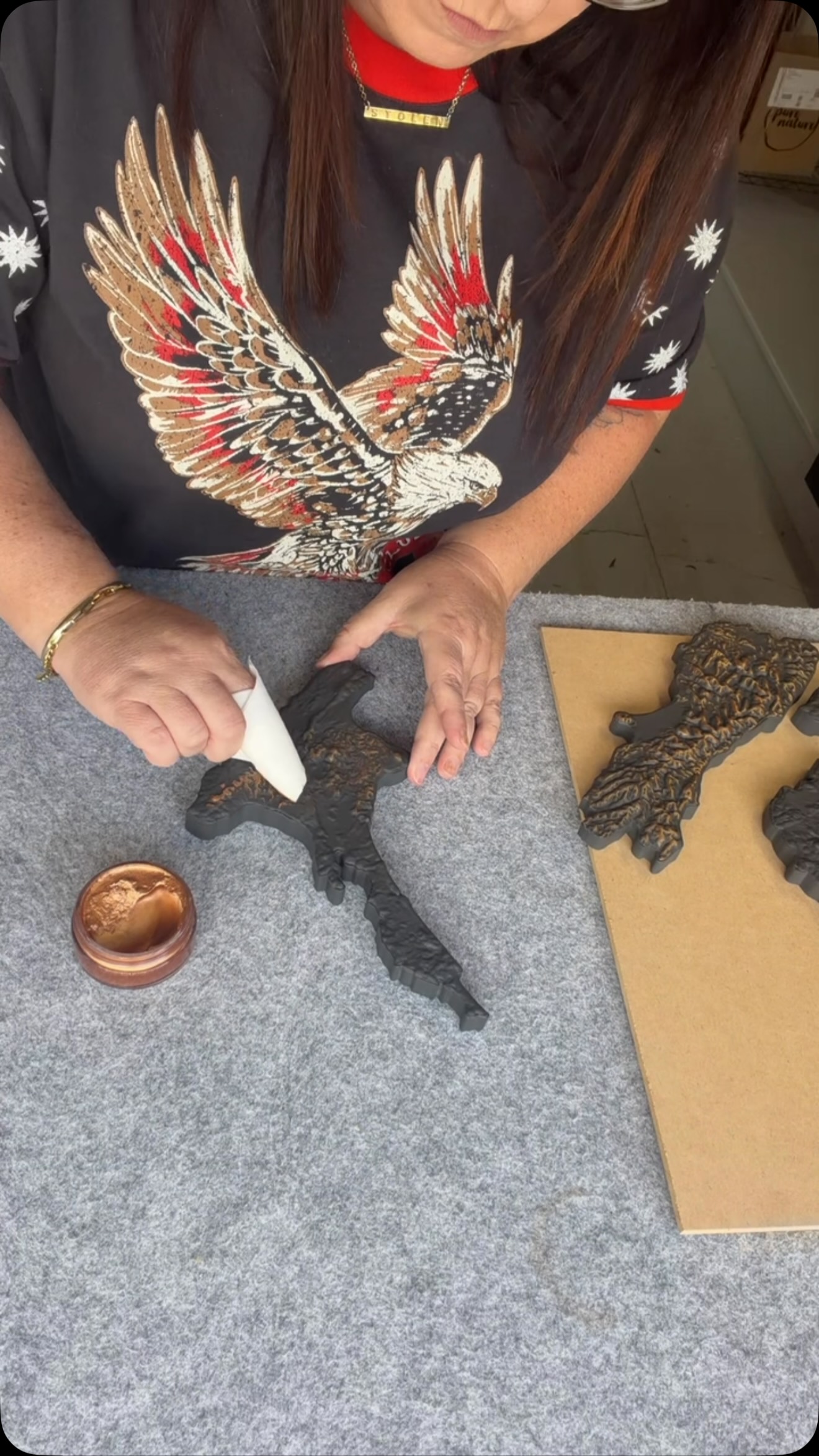 Colouring our NZ 3D maps in copper wax. #newzealand #map #wallart #madeinnz #supportlocal