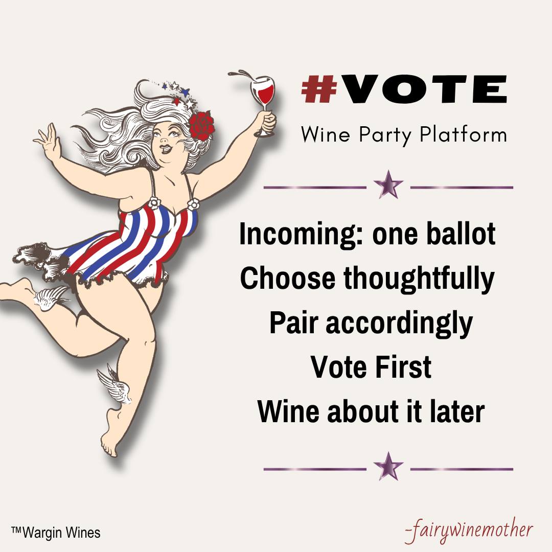 A little Wine Party wisdom from the Fairy Wine Mother. 🍷
#wineinreallife #FairyWineMother #VOTE