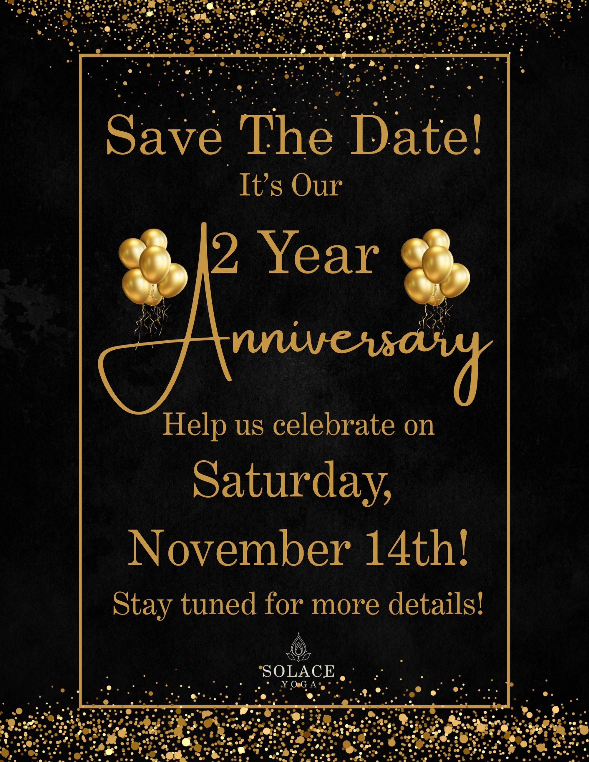Solace Yoga is turning 2! đđ§ââď¸
Two years of movement, growth, friendship, laughter, and a beautiful community that means the world to us. đ
We canât wait to celebrate YOUâthe heart of Solace Yoga!
đ Our 2-Year Anniversary Celebration is coming!
đ
Save the Date!
More details coming soon⌠We hope youâll celebrate with us! 𫶠#solaceyogastudio #yoga #concordnc #anniversary #charlotteyoga