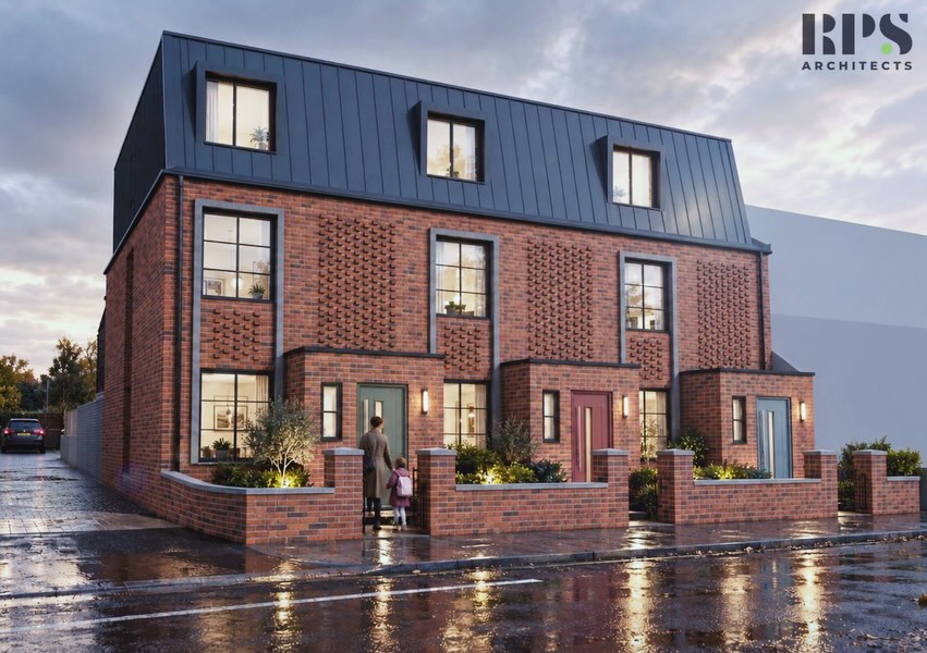 Good to see the details coming together on site at our modern townhouse development in Ormskirk!
A site visit this week to review progress on the standing seam mansard roof and dormers - @arroncrick casting his eye over the detail 🔍 😉