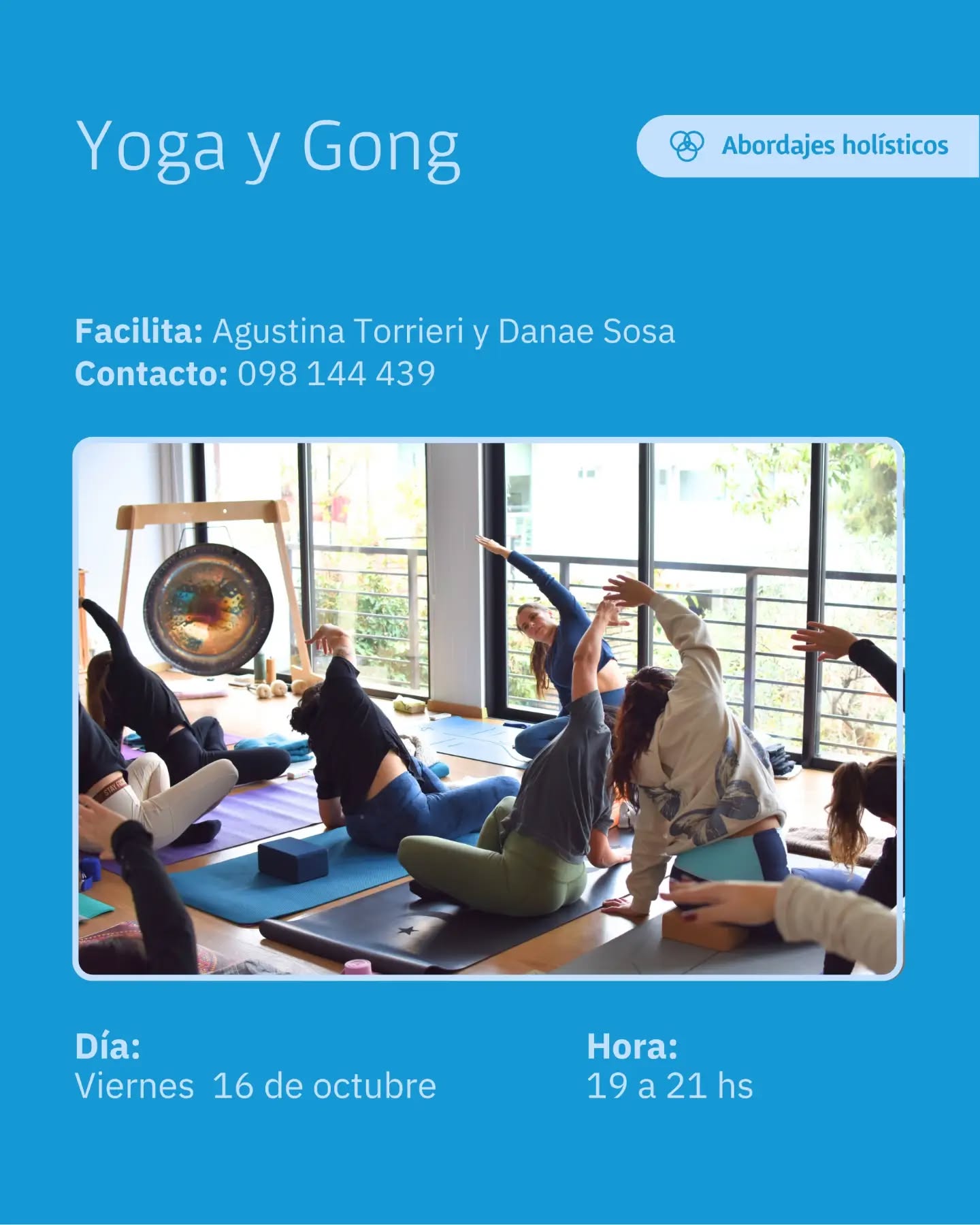 Encuentro diseñado para salir de la rutina y entrar en un espacio de profunda conexión interior. Comenzamos con una práctica suave de Hatha Yoga para abrir el cuerpo, calmar la mente y activar el flujo de energía.
Luego, nos entregamos al sonido del Gong, que actúa como una ola vibracional sobre cada célula del cuerpo, llevando al sistema nervioso a estados de relajación profunda, claridad mental y equilibrio energético.
🗓️ Fecha: Viernes 16 de octubre, de 19:00 a 21:00 hs.
📍 Lugar:Centro Tiféret, Maggiolo 622, Parque Rodó
✨ Facilitan: Agustina Torrieri y Danae Sosa
✅ Valor: $900 (individual) | $1500 (dos personas).
#yoga #gong #conexion #relajacion