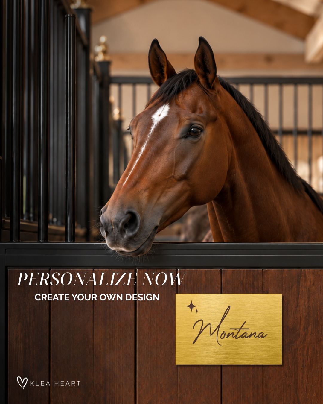 NEW CONFIGURATOR 😍 Create your own personalized horse stable sign exactly the way you want it.
🎨 Choose your design, add your horse’s name 🐴 and create a unique piece for your stable — elegant, personal and made just for you. 🖤
✨ Create yours now at kleaheart.com
#kleaheart #horsestablesign #horsenameplate #personalizedhorse #custommade #equestrianstyle #equestrianlife #horsestable #equinebusiness #horseowner #equestrianbrand