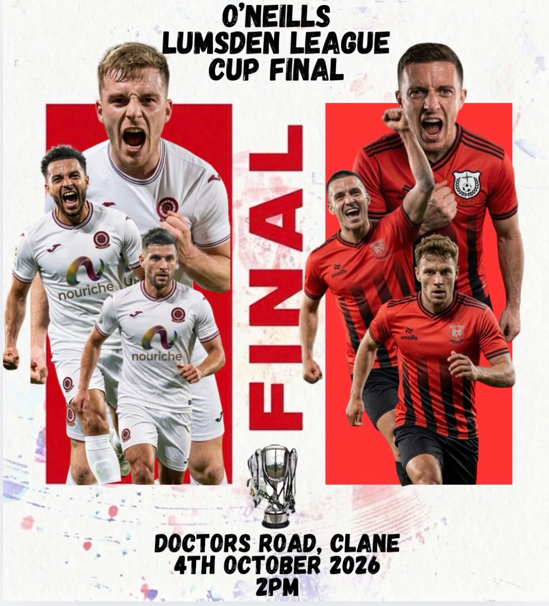 The day has arrived best of luck to Newbridge United FC & Kildare Town AFC
€5 entry
OAP & u16 free
Jas manzors is offering free parking to both sets of supporters
Game streamed live on our YouTube channel
KDFL YouTube channel link
http://www.youtube.com/@KDFLTV-v3d