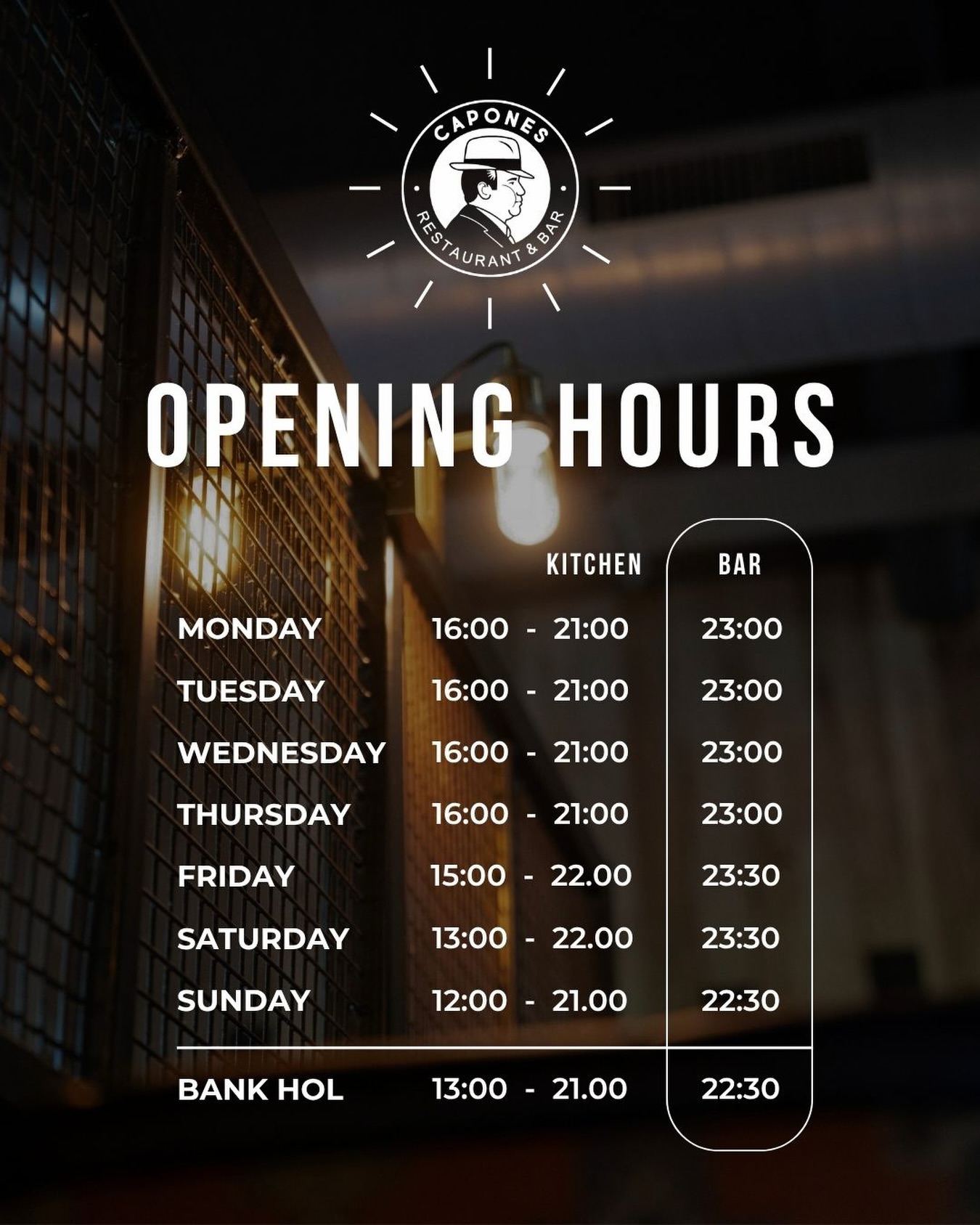 As we move into the winter season, we’re updating our kitchen opening hours.
A big thank you to everyone who continues to support Capones throughout the year. We really appreciate every visit, order and recommendation.
We’re always happy to hear your feedback too, so if there’s anything you’d like to share with us, please let us know.
#caponesgalway #galwayrestaurants #galwayfood #eatgalway #galway