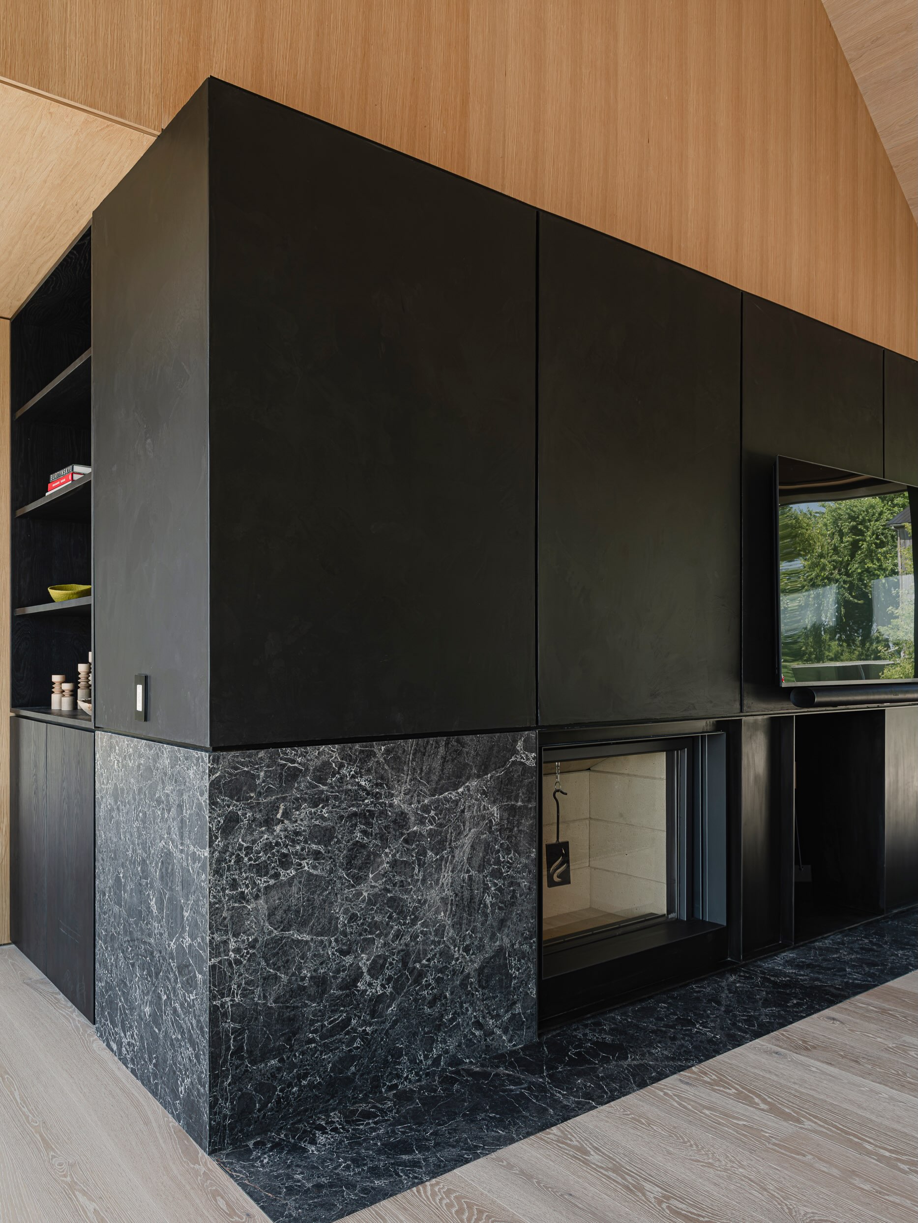 Beautiful Fireplace we fabricated for @blakefarrowproject a few months ago. Lots of detail, finished with a blackened steel patina to complement this beautiful home. Photos by @imageobscura