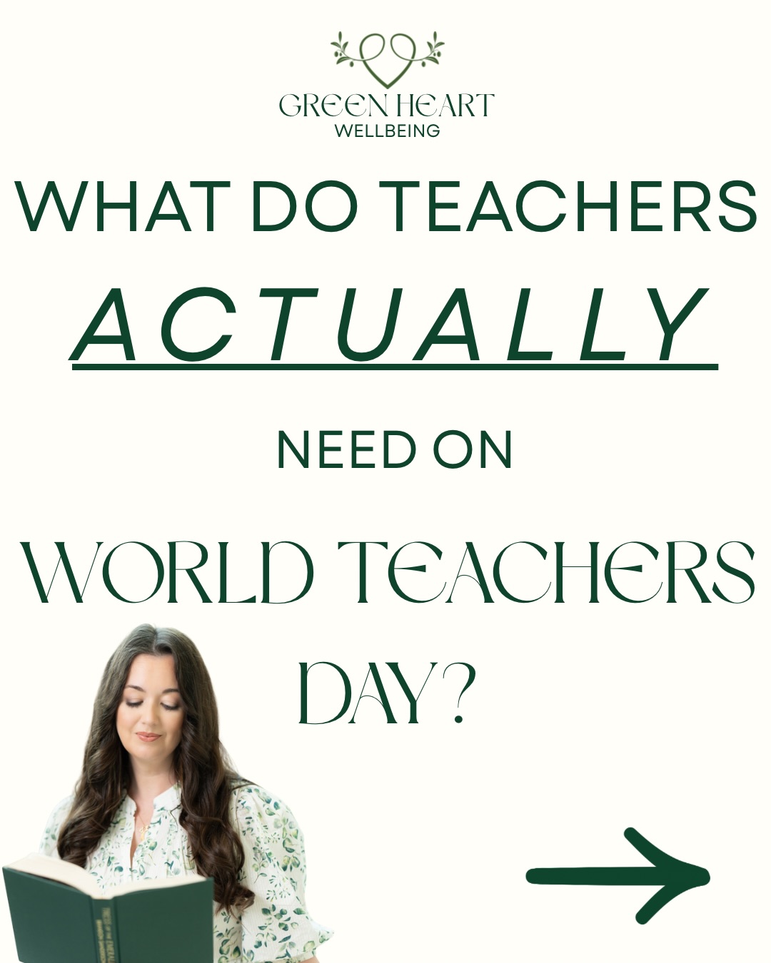 What teachers need for their wellbeing isn’t complicated.
But it does require us to look beyond the occasional wellbeing initiative and actually consider the conditions people are working in.
Time. Autonomy. Belonging. Rest. Connection. Recognition. Fairness. Support.
These aren’t extras.
They’re actual wellbeing considerations.
So today, on World Teachers’ Day, let’s move beyond mugs and flowers (nice to have) and the conversation beyond “How can teachers be more resilient?” (Usually well meaning) and start asking:
“What do teachers need to genuinely flourish?”
If you know a teacher who needs to hear this, share this post with them.
And if you’re a teacher looking for a space to pause, reflect, learn and connect with other educators, come into The Green Room.
A little corner of Green Heart Wellbeing created for teachers — and anyone who wants to feel a bit more human at work.
The Green Room is open. Come in. 💚
#worldteacherday #wellbeingineducation #positivepsychology #positivepsychologycoach #teacherwellbeing
