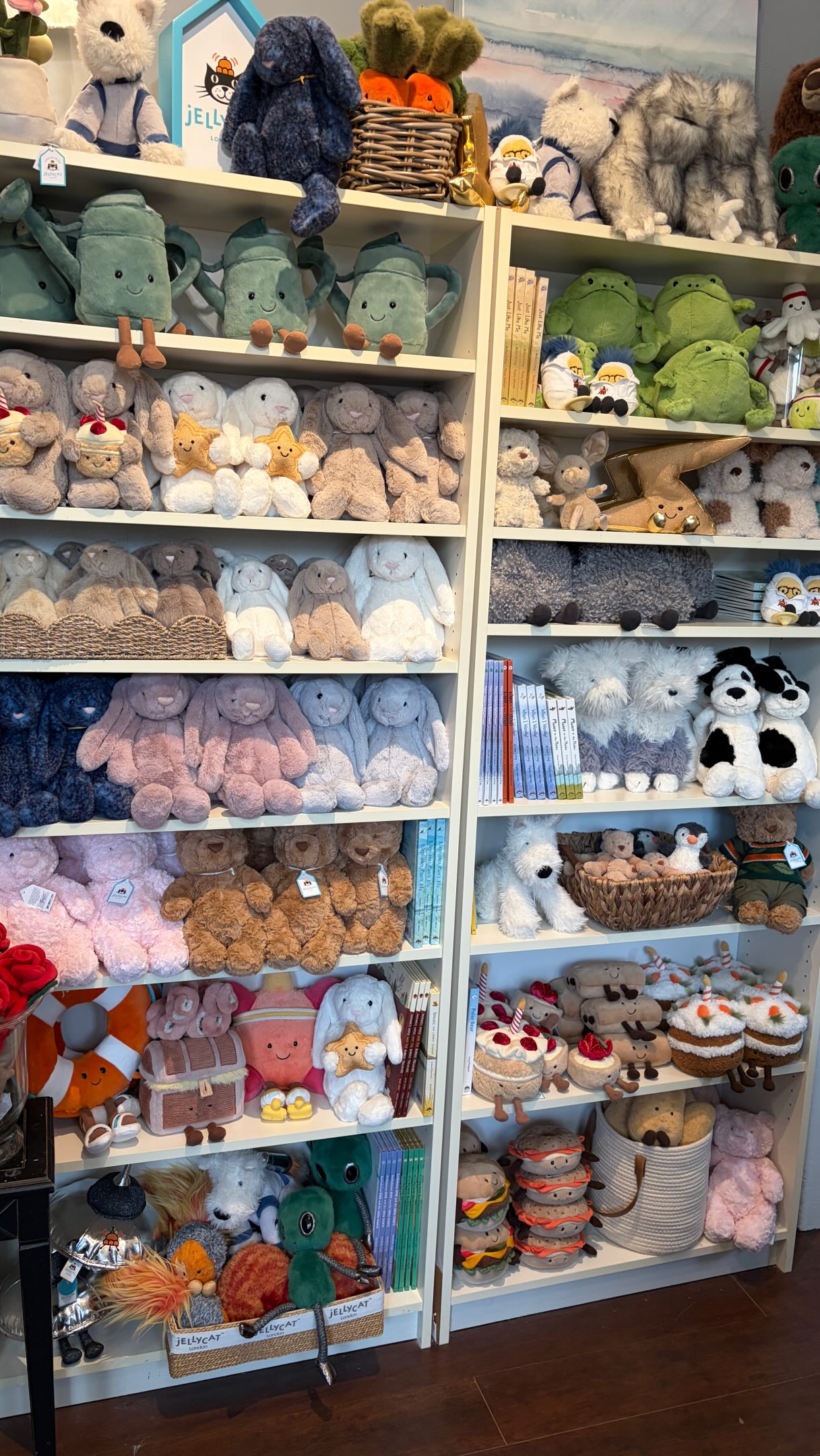 Our Jellycat room is filled with so many cuddly friends waiting to find their home. Open today 10 to 5.