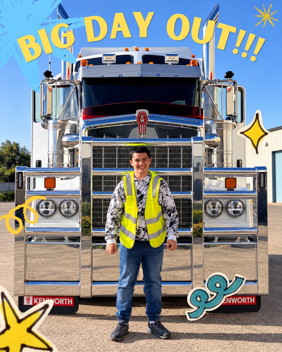Elvis, an amazing participant we support, absolutely LOVES trucks ๐ป So, our support worker, Annette contacted a number of trucking companies to see if Elvis could experience a walkthrough and here we are!! ๐
Elvis had an amazing day at Gilbert & Roach! He got to have a ride in the semi and even scored some amazing merch!!
What a day! ๐ชโญ๏ธ Hereโs to what was an amazing Big Day Out!! โจ