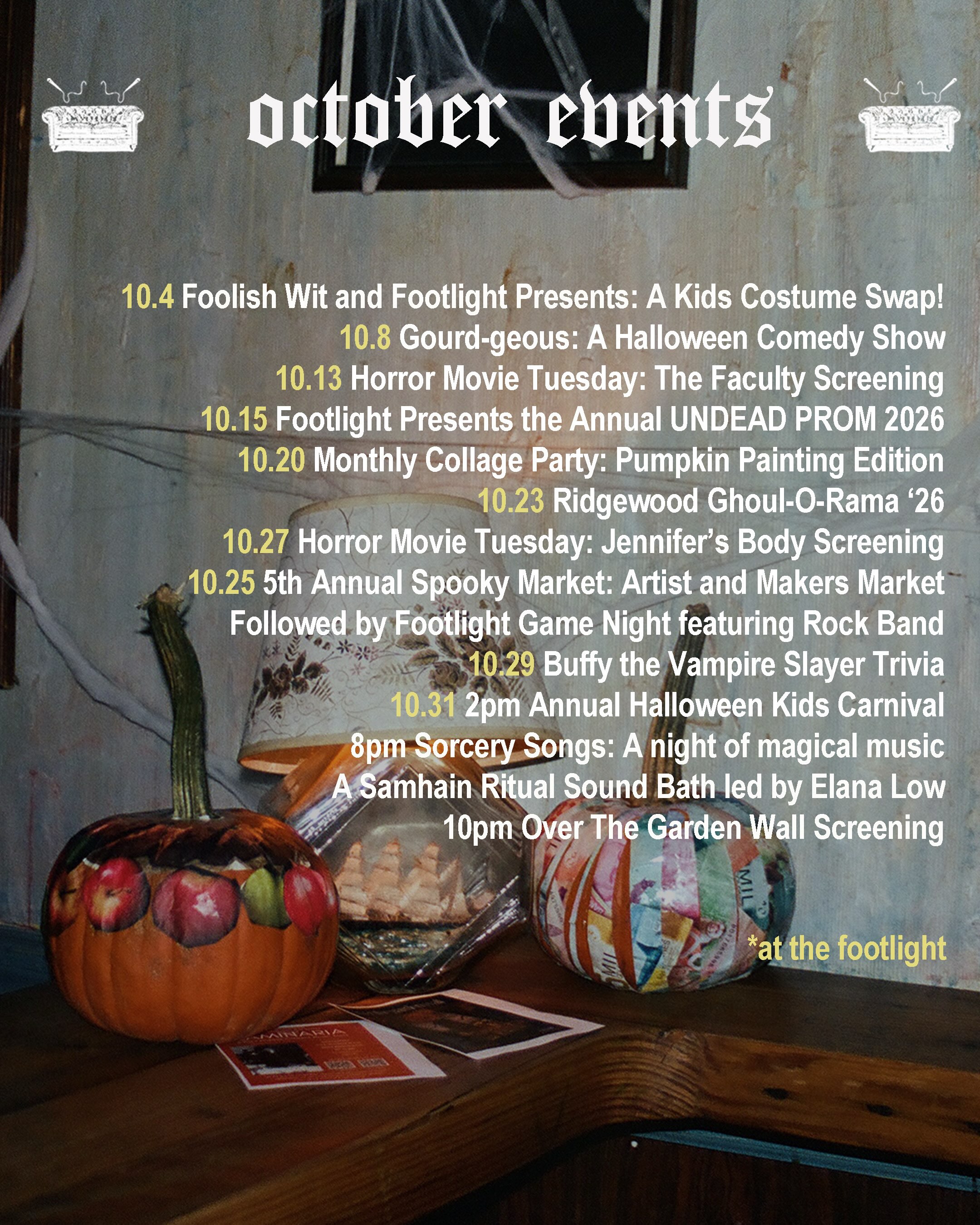 We love spooky season so so much 🎃 Don’t miss out 👻 Save the dates, get your tickets, donate to our mission if you can! 🧟 Keep Footlight accessible and sustainable 🎃
#linkinbio #nychalloween #ridgewoodqueens
Graphics by @aine____________