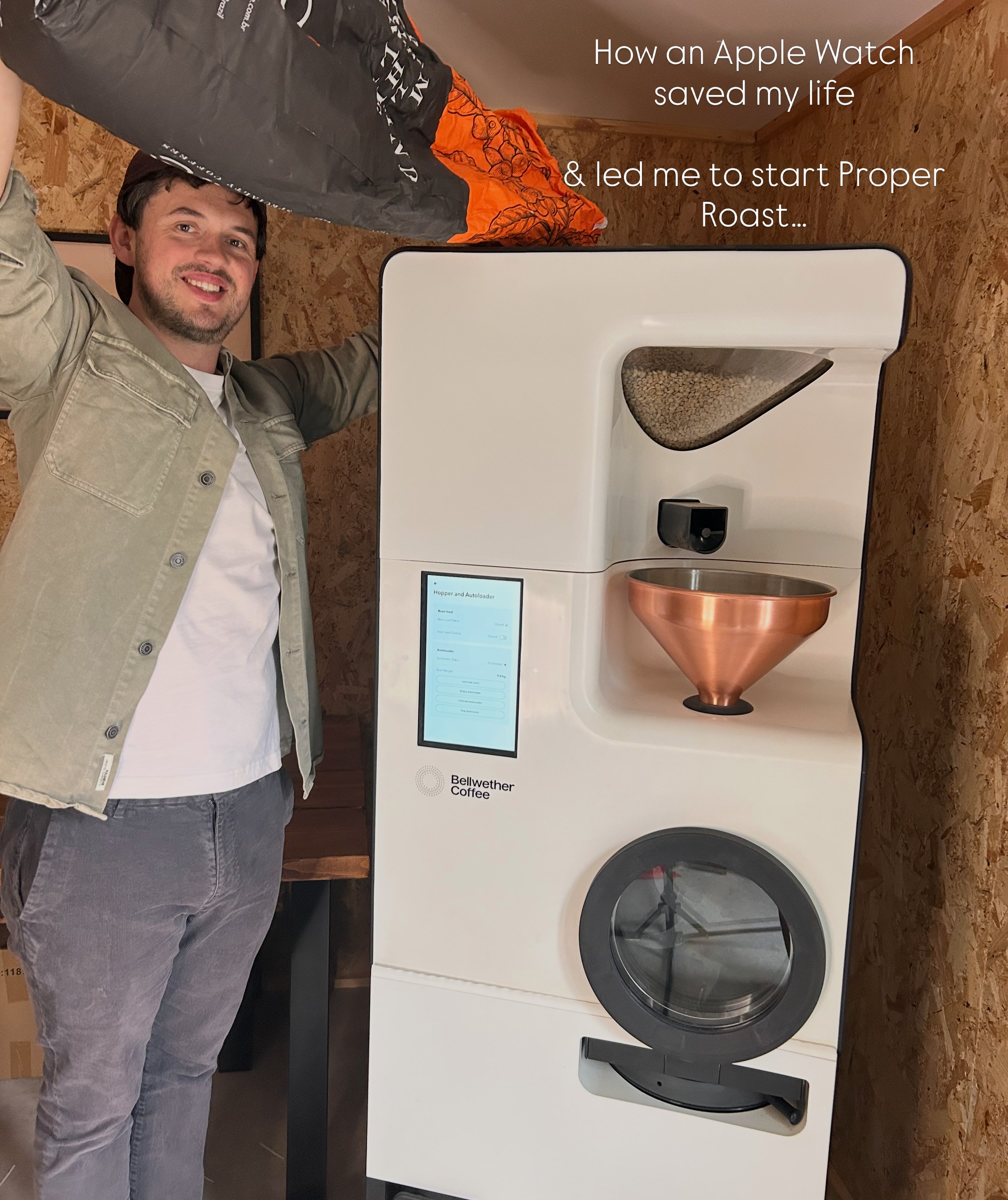 A little bit more about the journey behind Proper Roast.
After a triathlon, my Apple Watch noticed my heart rate was reaching 220bpm and my heart was out of sync.
After being told I had to stop pushing myself with exercise, I needed a new hobby to fill the gap. Turns out, drinking coffee wasn’t quite enough, so I decided to get into roasting it instead and Proper Roast was born.
After two years of uncertainty and waiting, I finally had open-heart surgery this year. Who knew a dodgy ticker would eventually lead to a caffeine business?
Apple made a video about my health journey. Link in bio.