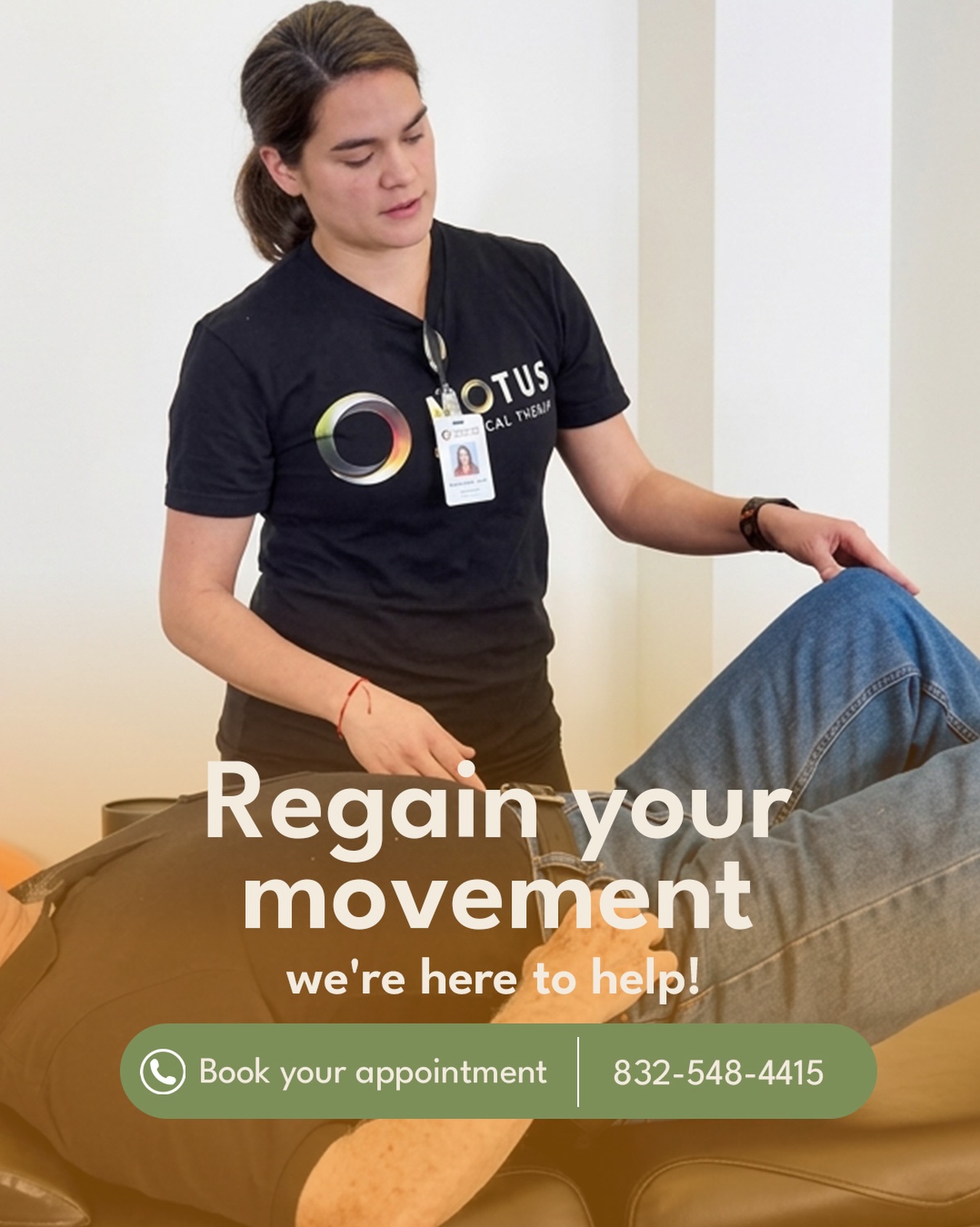 Regaining your movement starts with understanding how your body moves. 🩺
Our physical therapists take a personalized approach to help address movement limitations, improve function, and support your recovery.🫂
At MOTUS, we’re here to help you move forward.
📲 Book your appointment today
📞 832-548-4415
📧 info@mymotusphysio.com
