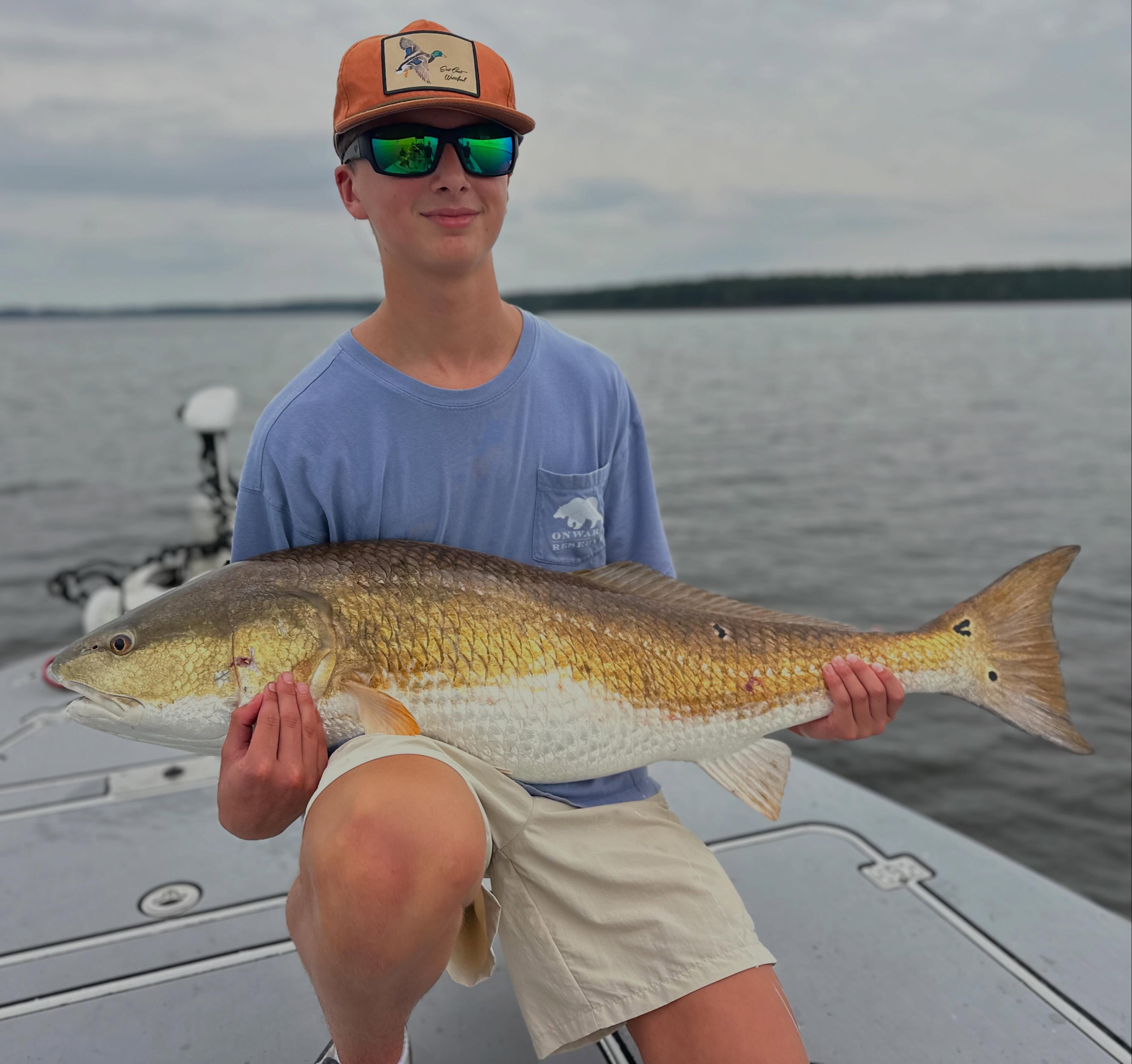 Cool trip today on the Pamlico. Henry and Schaf put in the work, got the technique down pat and it paid off. We had a few close calls before gold hit the deck but both brothers made it happen for their first Bull Red releases. Congratulations guys! #citation #memories #bullreds #hardwork #inshorefishing