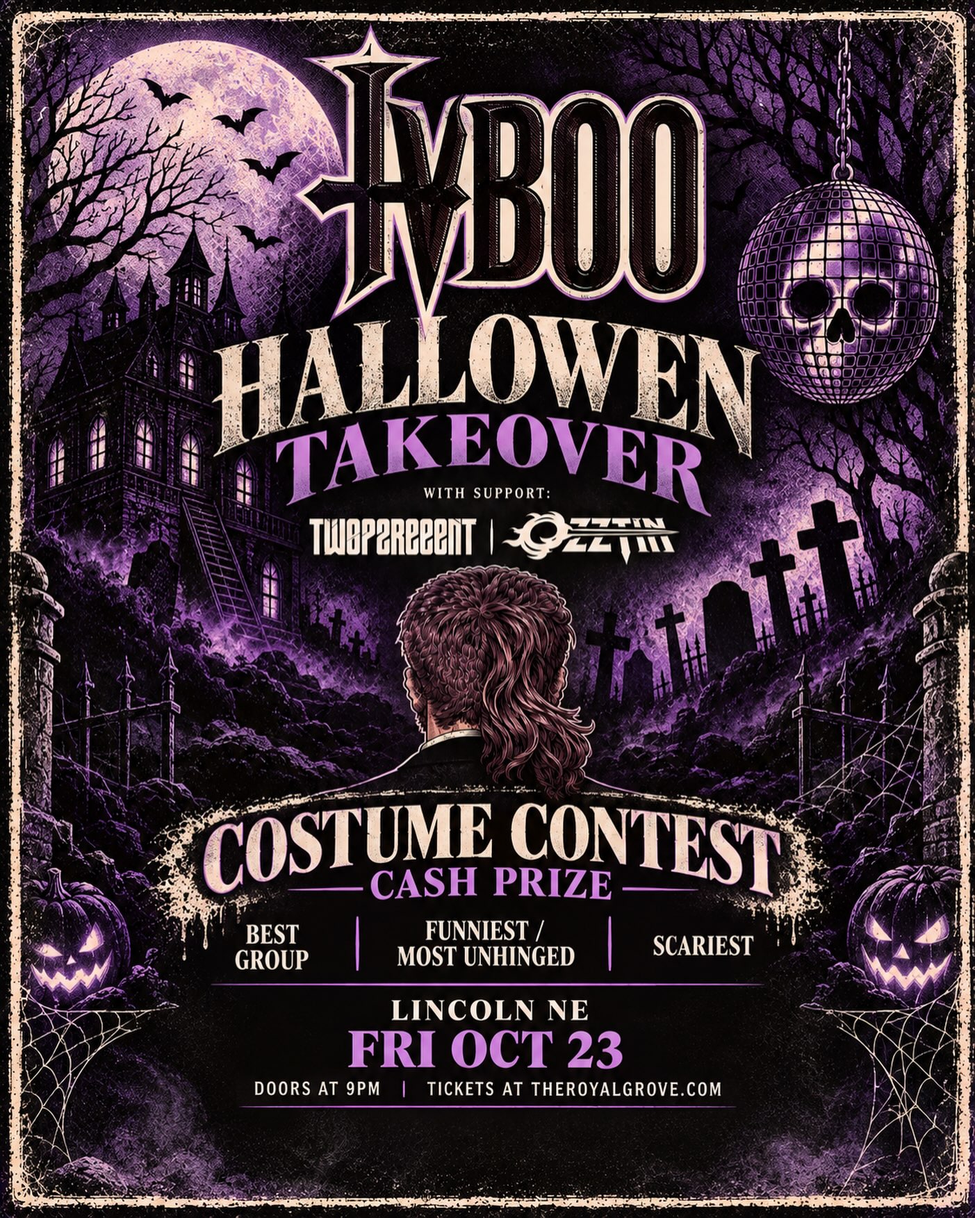 Official Announcement ๐๐
LINCOLNโฆ HALLOWEEN IS GETTING WEIRD. ๐ธ๏ธ
Weโre officially announcing TVBOO: HALLOWEEN TAKEOVER at The Royal Grove on Friday, October 23rd ๐ป๐
Featuring TVBOO with support from TWO PERCENT + ZZTIN.
And weโre going ALL OUT for the COSTUME CONTEST with CASH PRIZES ๐๐ฐ
Categories: Best Group โข Funniest / Most Unhinged โข Scariest
๐ FRI OCT 23
๐ช Doors at 9PM
๐ The Royal Grove โ Lincoln, NE
๐ Tickets at theroyalgrove.com
Costumes HIGHLY encouraged. Come ready to get weird. ๐
Tag the crew youโre pulling up with ๐
