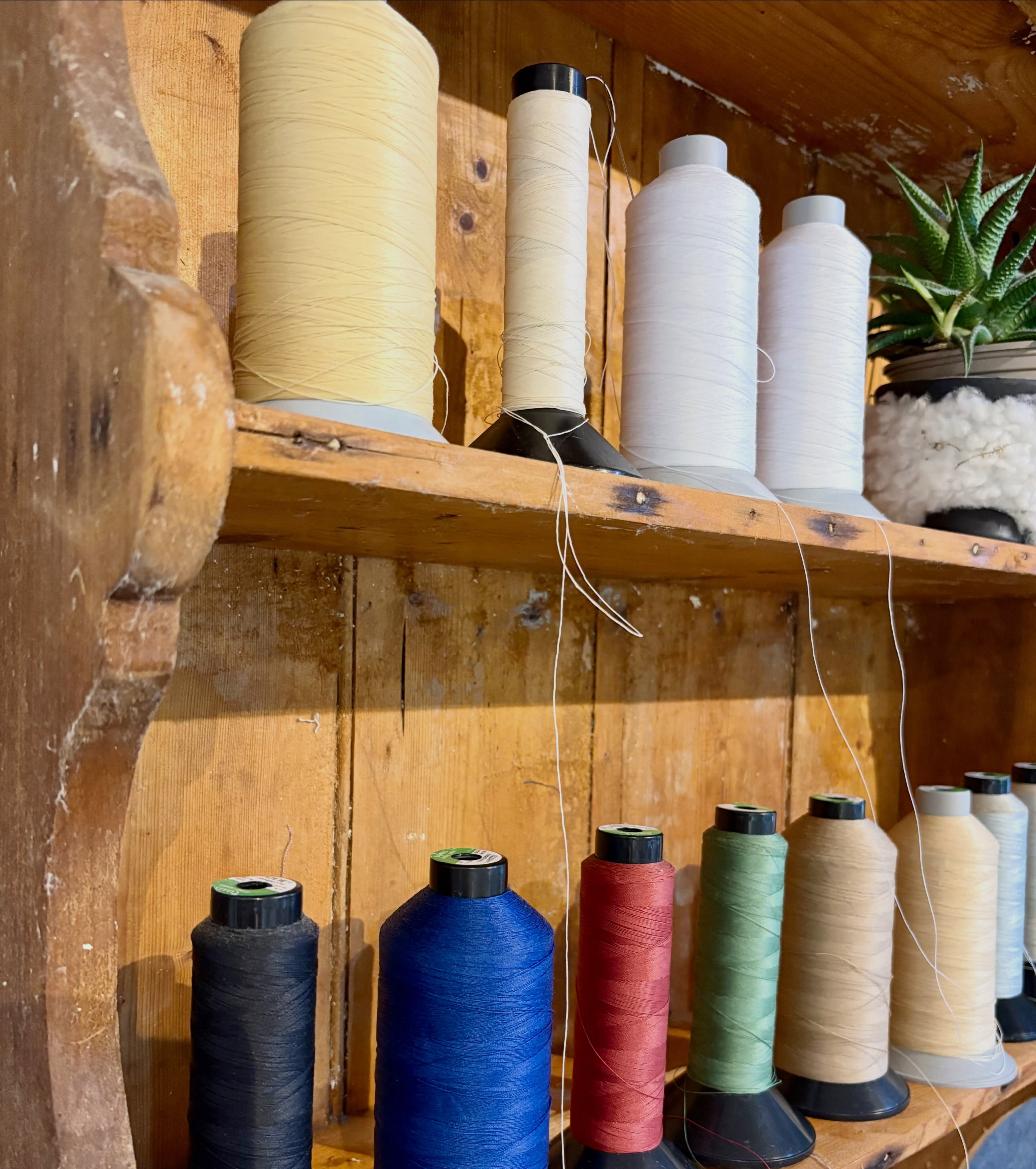 It’s a Sunday sort out of our hand sewing threads. These are used a lot in our work. They are strong and have a coating so they glide through the fabrics without catching and knitting. #curtainmakercornwall #handsewing #sewingthreads #handstitching #thread