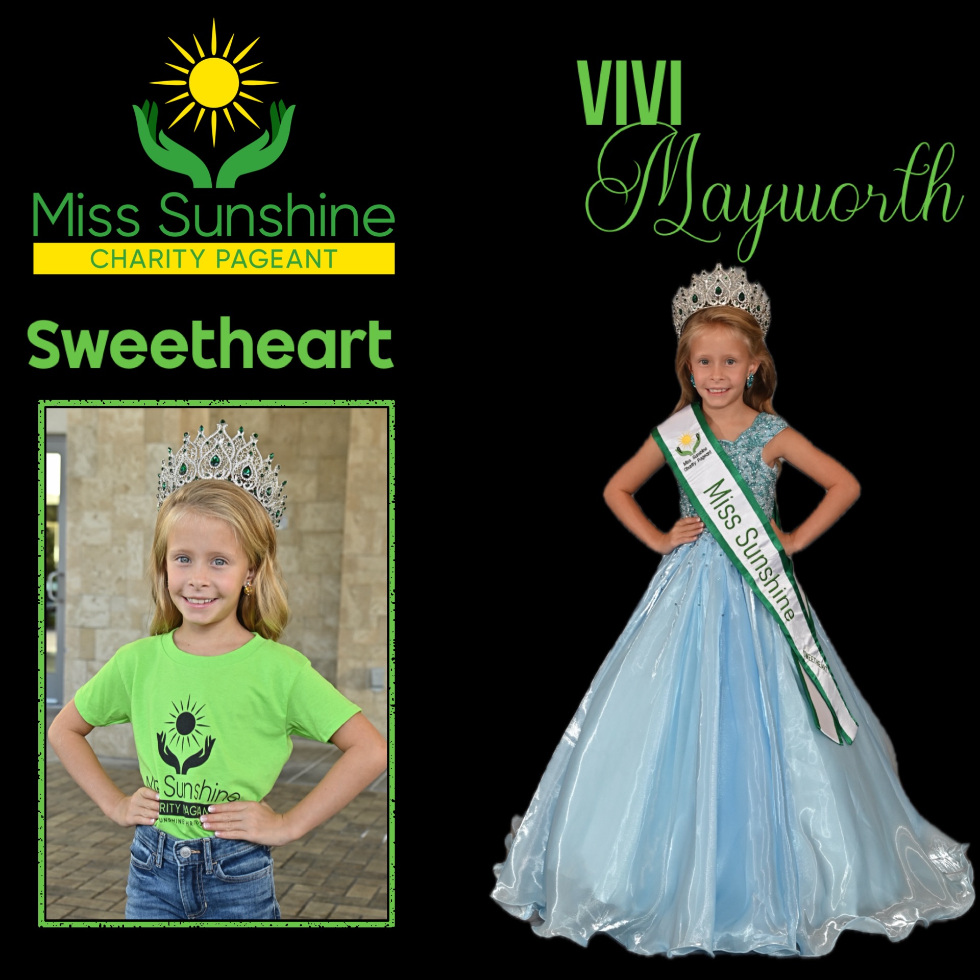 👑 Sweetheart Vivi Mayworth
☀️💛 WELCOME TO THE SUNSHINE FAMILY, SWEETHEART VIVI! 💛☀️
Help us welcome and congratulate our brand-new Miss Sunshine Charity Pageant Sweetheart, Vivi Mayworth! 👑✨
We are thrilled to have Vivi joining our 2026–2027 Royalty and look forward to watching her shine throughout her year!
Congratulations, Sweetheart Vivi! Your Sunshine adventure is just beginning! ☀️💚👑
#MissSunshineCharityPageant #SweetheartVivi #NewRoyalty #QueensWithPurpose #SpreadingSunshineThroughKindness