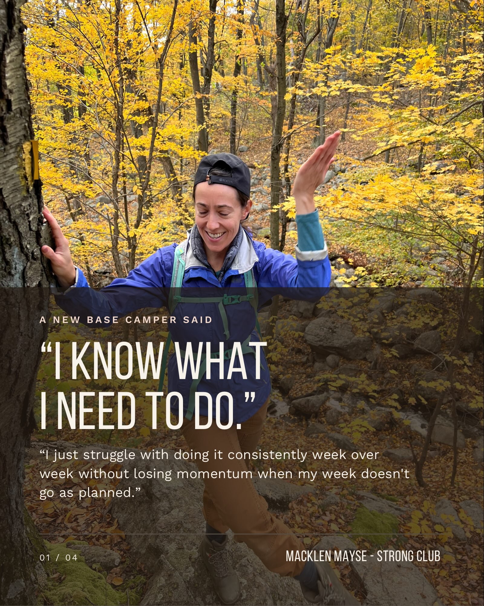 “I know what I need to do, but…” Raise your hand if that’s you.
Mine’s up too, cuz some weeks are just shite.
A new Base Camper sent me this when she joined, and she’s who I built this for.
She’d tried other strength training programs and bailed on them for two reasons:
❌ they wanted 45+ minutes, 4–5 days a week
❌ they told her to fix her asymmetries before she could get strong.
Nope. You get to build strength with the body you’ve got right now. Uneven bits, old injuries, perimenopause, busy calendar and all.
What actually works is something simple enough for your busiest week...and someone in your corner when the week goes sideways.
That’s Base Camp 🏕️ my 4-week strength training challenge for women 35+:
→ 3 dumbbell + bodyweight workouts a week, 30–40 mins tops (10 minutes counts!)
→ Do them at home, at the gym, wherever
→ Live Zoom calls + a WhatsApp crew cheering you on
→ Oct 19 – Nov 15. First week’s on me (full refund through Oct 26)
Early bird is $147 and ends TONIGHT. 13 spots left.
DM me “BASECAMP” and I’ll send you the deets.