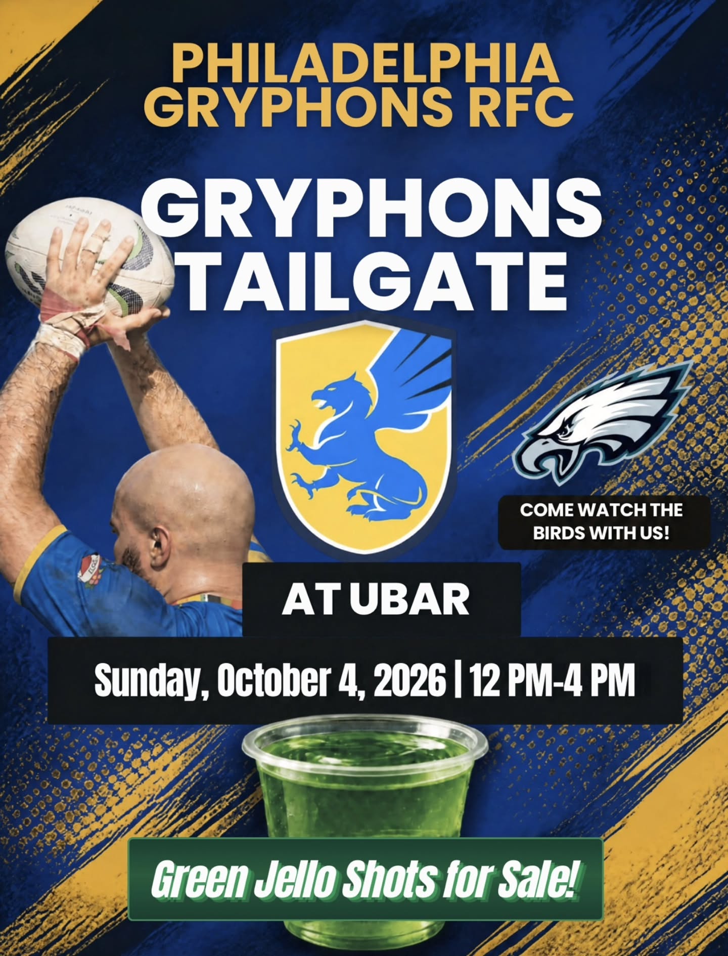 ๐ฆ
Go Birds! The Philly Gryphons will see all of you lovely people at U Bar tomorrow from 12-4PM. Come on out and support inclusive rugby in the city of Philadelphia! #Rugby #GoBirds