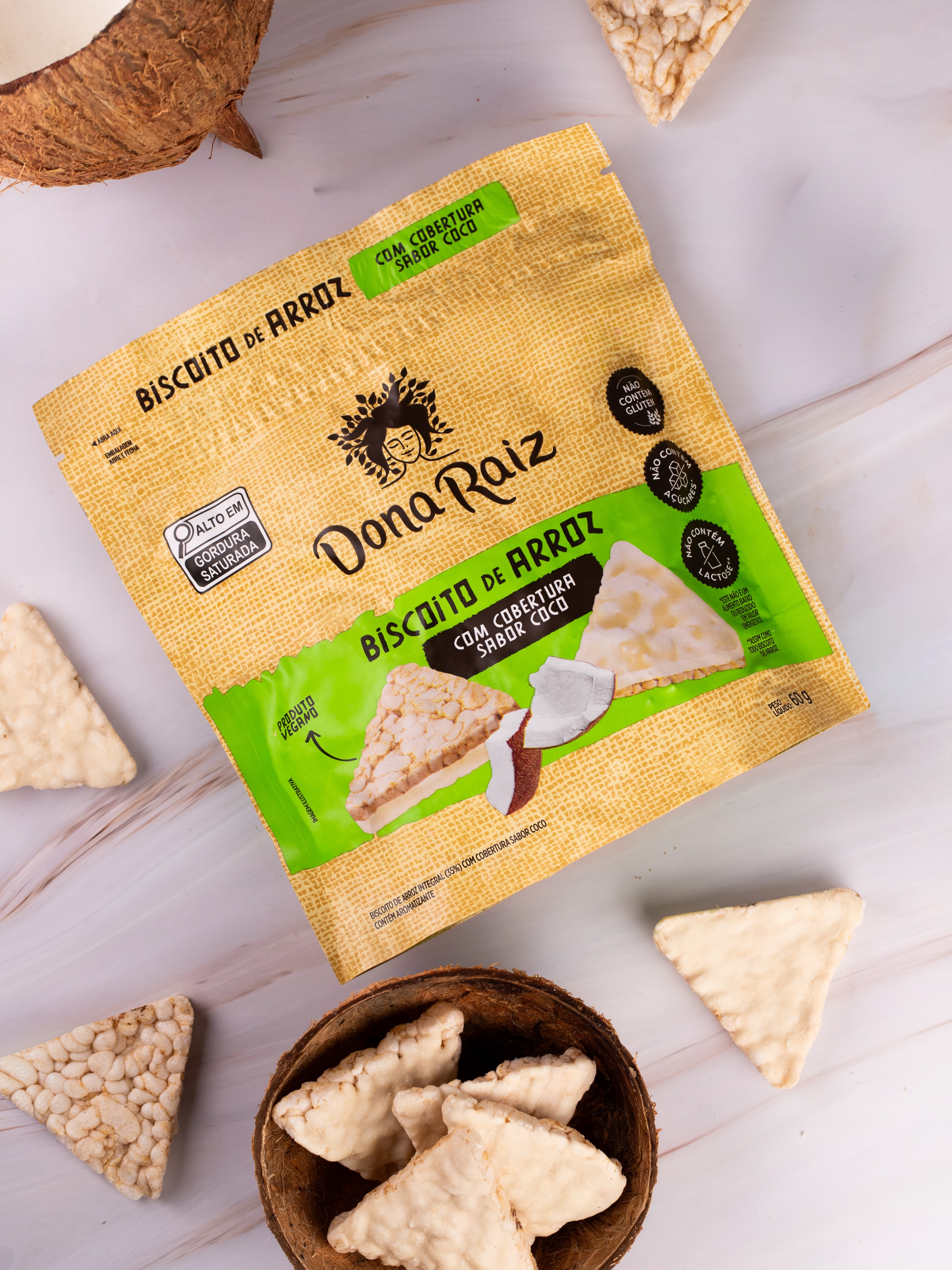 A linha de produtos livre de glúten @donaraiz continua crescendo✨
Venha conhecer nosso biscoito de arroz com cobertura de coco que é vegano, sem adição de açúcares e livre de lactose.
Experimente e compartilhe com a gente o que você achou 🥰💚
#novidade #semgluten #vegano #semlactose #zeroaçucar