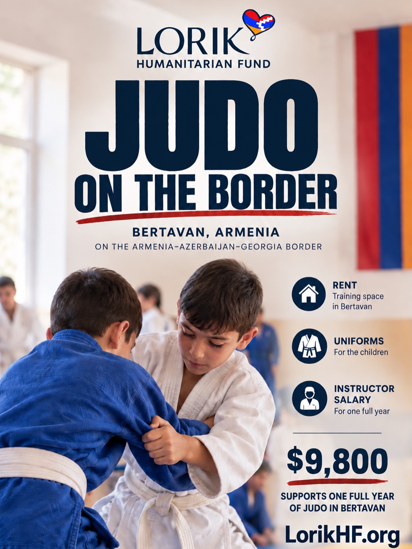 Judo on the Border 🇦🇲🥋
New judo classes are starting in Bertavan, led by Sose Balasanyan, a competitive judoka from Artsakh with numerous tournament victories.
Just $9,800 funds a full year of classes, including rent, uniforms, and Sose’s salary.
Help us keep kids active and opportunities growing in Armenia’s border villages.
www.LorikHF.Org