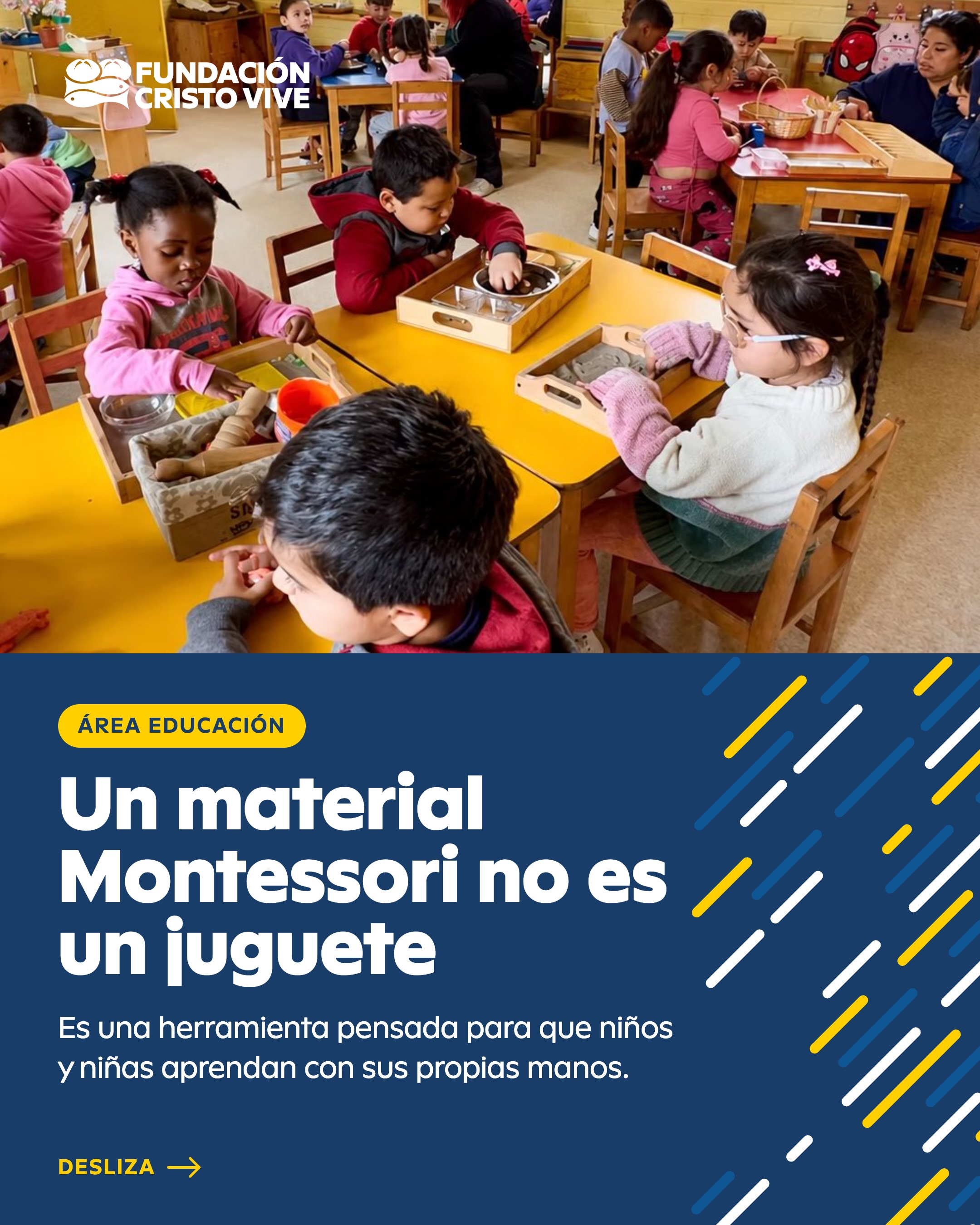Un material Montessori no es un juguete: es una herramienta. 🧺
En nuestros 7 jardines infantiles, cada objeto del aula tiene un propósito claro y su propio control de error. Así, cada niño y niña descubre cuándo ajustar, sin depender de la aprobación de un adulto.
No partimos de un catálogo importado, sino de observar qué necesita cada niño y niña. Bandejas de madera, texturas y elementos de la naturaleza: el material no depende del presupuesto, sino del diseño.
Equivocarse sin juicio, repetir sin presión y lograrlo con las propias manos. Así se construyen la autoestima y la confianza. 💛💙
👉 Desliza para conocer las áreas del aula y lee la nota completa en el link de nuestra bio.