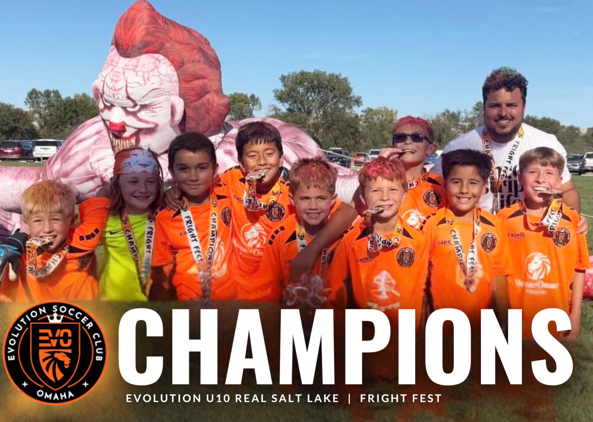 🏆 CHAMPIONS 🏆
EVO U10 Real Salt Lake
Fright Fest
Congratulations to EVO U10 Real Salt Lake boys taking the championship title in the u10 tournament division after an exciting penalty shootout in the championship game 👏
Let’s go boys!
#omahaevolutionsoccerclub