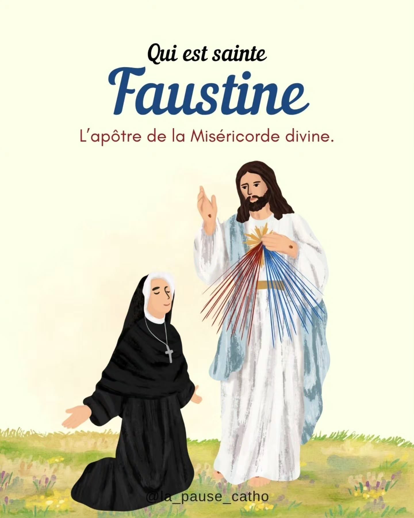 Ce lundi 5 octobre, l’Église catholique célèbre sainte Faustine Kowalska, religieuse polonaise et grande apôtre de la Miséricorde divine.
À travers son Petit Journal, elle a transmis un message simple qui continue de toucher des millions de chrétiens : quelle que soit notre histoire, nous pouvons toujours nous tourner avec confiance vers la miséricorde de Dieu.
C’est également à travers elle que s’est répandue la dévotion à Jésus Miséricordieux, avec cette invocation devenue célèbre :
« Jésus, j’ai confiance en Toi. » 🙏🏾
☕️🌿 Action du jour : confier simplement au Seigneur une situation dans laquelle il nous est difficile de lui faire confiance.
Sainte Faustine, priez pour nous.
______________________________
#saintefaustine #faustinekowalska #misericordedivine #jesusjaiconfianceentoi #saintdujour