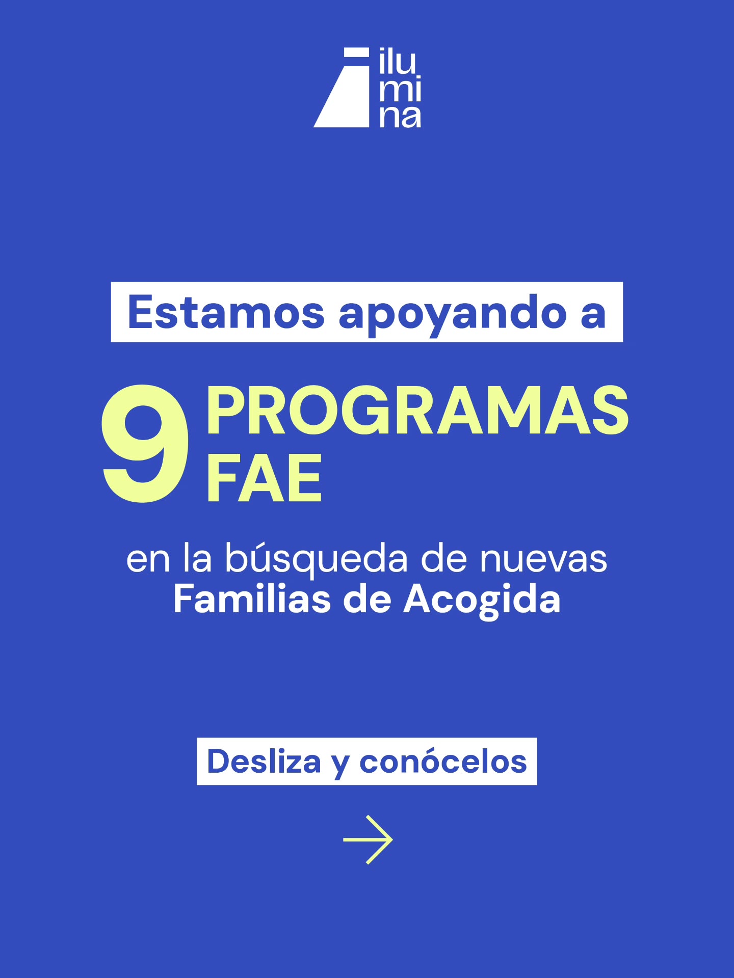 ¡Septiembre fue un mes de lanzamientos!
9 programas FAE de distintas regiones iniciaron sus campañas en redes sociales para invitar a más personas a convertirse en familias de acogida.
Esta iniciativa forma parte del Plan de Apoyo a la Captación de Fundación Ilumina, que acompaña a equipos FAE en la búsqueda de nuevas familias y en el intercambio de experiencias y buenas prácticas.
Desliza el carrusel y conoce los programas que son parte de esta iniciativa.
@faesanantonio @faetalagante2 @faeillapel @faeinapewma.creseres @faecumelen.creseres
@fae_pro_panguipulli @fae_prodel_sanvicente @fae_parenaswilliams @fae_puqporvenir
#FamiliasDeAcogida #AcogimientoFamiliar #FundaciónIlumina #FAE #Niñez