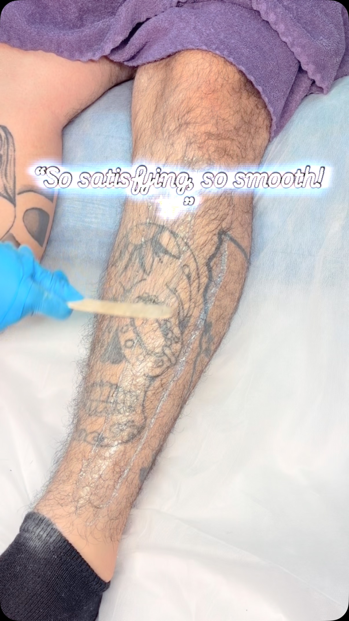 “So satisfying, so smooth! ✨”#leg waxing#estheticsschool