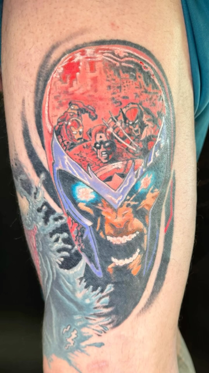 Magneto add on to a Marvel villain’s ode - although depending on perspective - are they villain’s? Done by @seas_ink
#tattoo #marveltattoo #royalanchortat2 #newwestminster