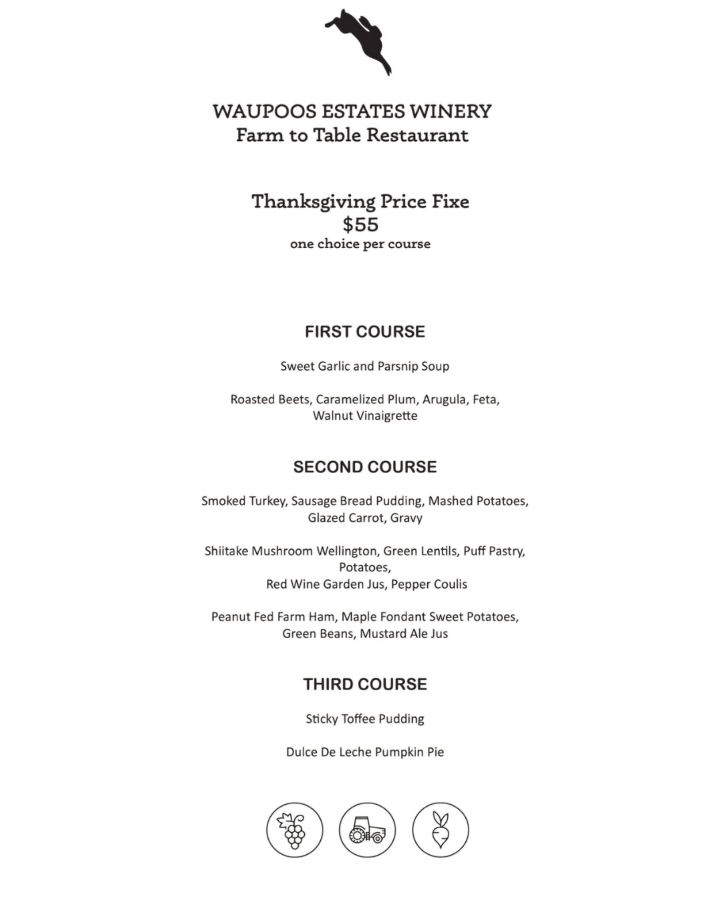 Thanksgiving at Waupoos
Gather around the table and celebrate the long weekend with a special Thanksgiving Prix Fixe menu, featuring seasonal flavours and locally inspired dishes.
Join us Friday, October 9th or Saturday, October 10th from 5–8pm for an evening of good food, wine, and time spent together.
Reservations are recommended, but walk-ins are welcome when space allows.
October 9 & 10
5–8pm
Thanksgiving Prix Fixe Menu
#Thanksgiving #farmtotable #pecwine #waupooswinery #princeedwardcounty