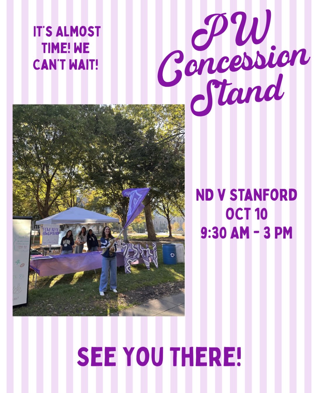 tomorrow is our annual PDUB CONCESSION STAND!!!! Join us on South Quad near Alumni Hall for burgers, snacks, tattoos, and PDub spirit and Irish pride!! All the proceeds go to the best dorm on campus, please stop by to support!!!! Go Irish, Beat Stanford!! #goirish #cometothepdubconcessionstand